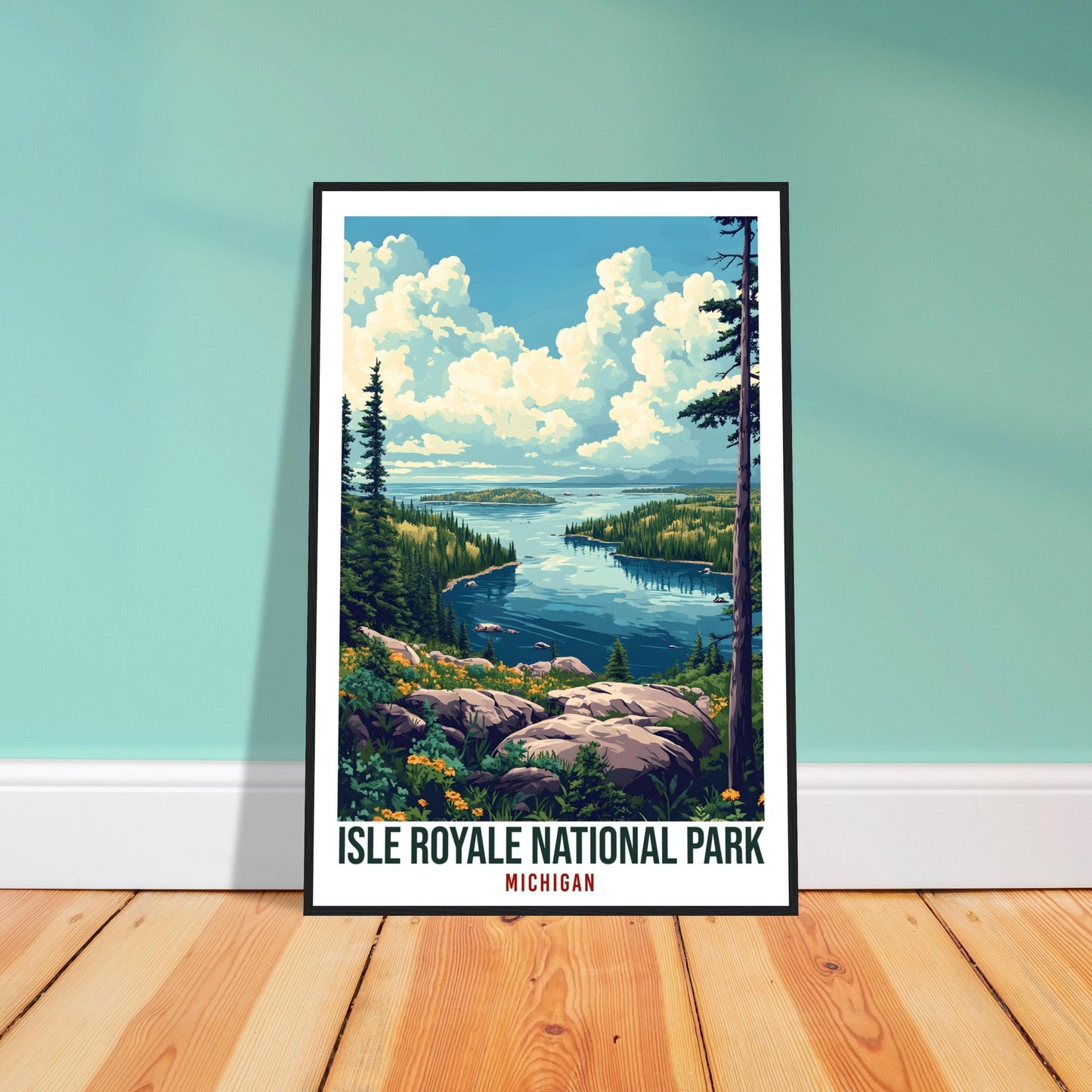 Isle Royale National Park Michigan USA Travel Print Wall Art Wall Hanging Home Décor Isle Royale Gift Travel Art USA Artwork Travel Poster