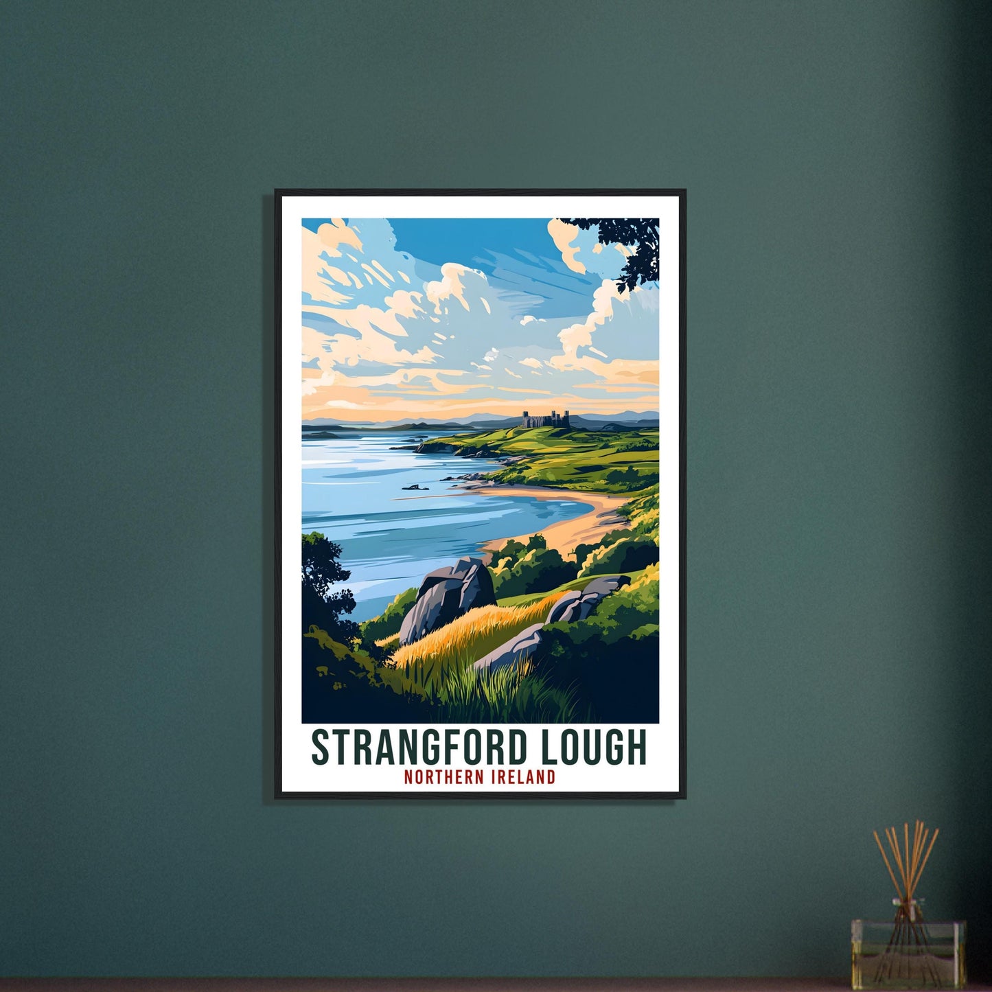 Strangford Lough Travel Print Northern Ireland Home Decor Wall Art Gift Wall Hanging Strangford Lough Irish Artwork Travel Poster NI Art