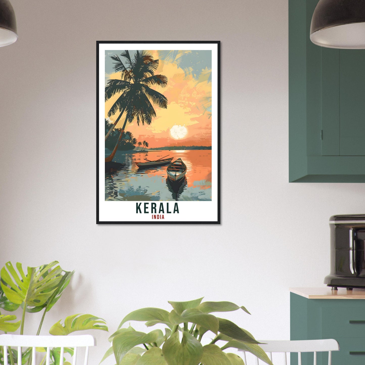 Kerala Travel Print India Home Decoration Wall Art Gift Wall Hanging Art Lover Indian Artwork India Kerala Travel Poster Kerala Beach Print