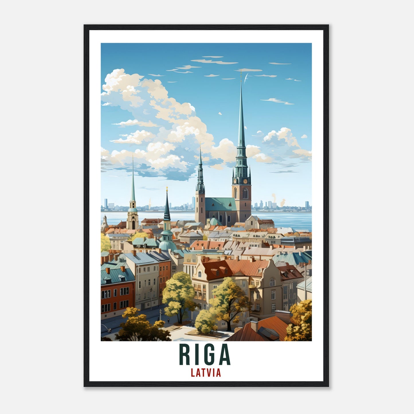 Riga Print Latvian Travel Wall Art Riga City Wall Hanging Home Décor Riga Gift Art Lovers Latvia Artwork Gift Print Riga Landmark Poster