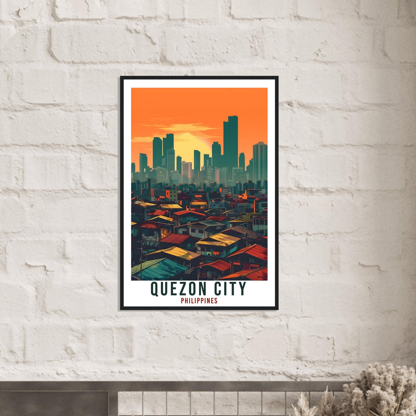 Quezon City Philippines Travel Print Wall Art Wall Hanging Home Décor Quezon City Gift Artwork Travel Art Philippines Quezon Travel Poster