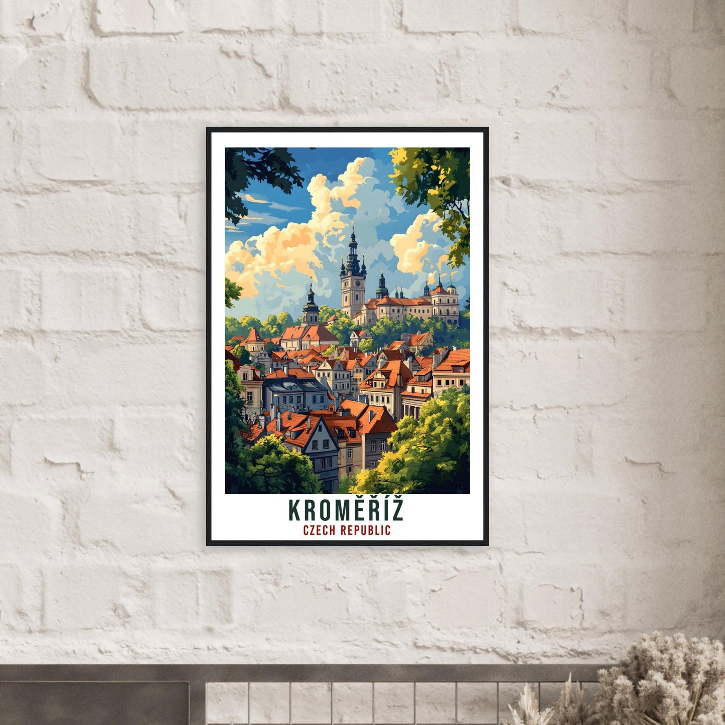 Kroměříž Travel Print Czechia Home Decor Kroměříž Wall Art Gift Wall Hanging Art Lover Kroměříž Czech Republic Artwork Travel Poster Artwork