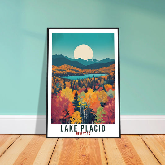 Lake Placid Travel Print New York Home Decoration USA City Wall Art Gift Wall Hanging Art Lover New York Artwork Lake Placid Travel Poster