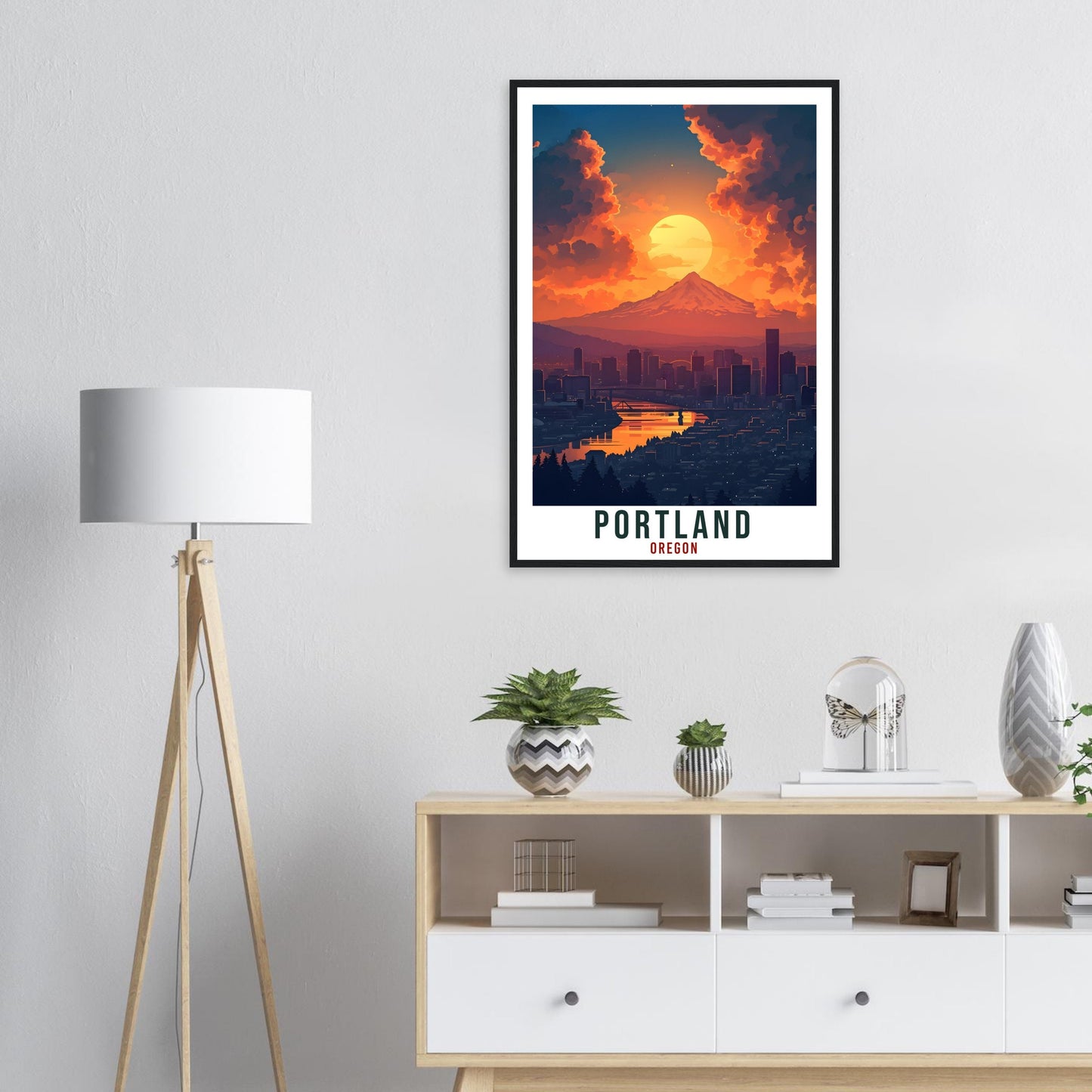 Portland Travel Poster Oregon Home Decoration USA City Wall Art Gift Wall Hanging Art Lover Oregon Artwork Portland Skyline Travel Print