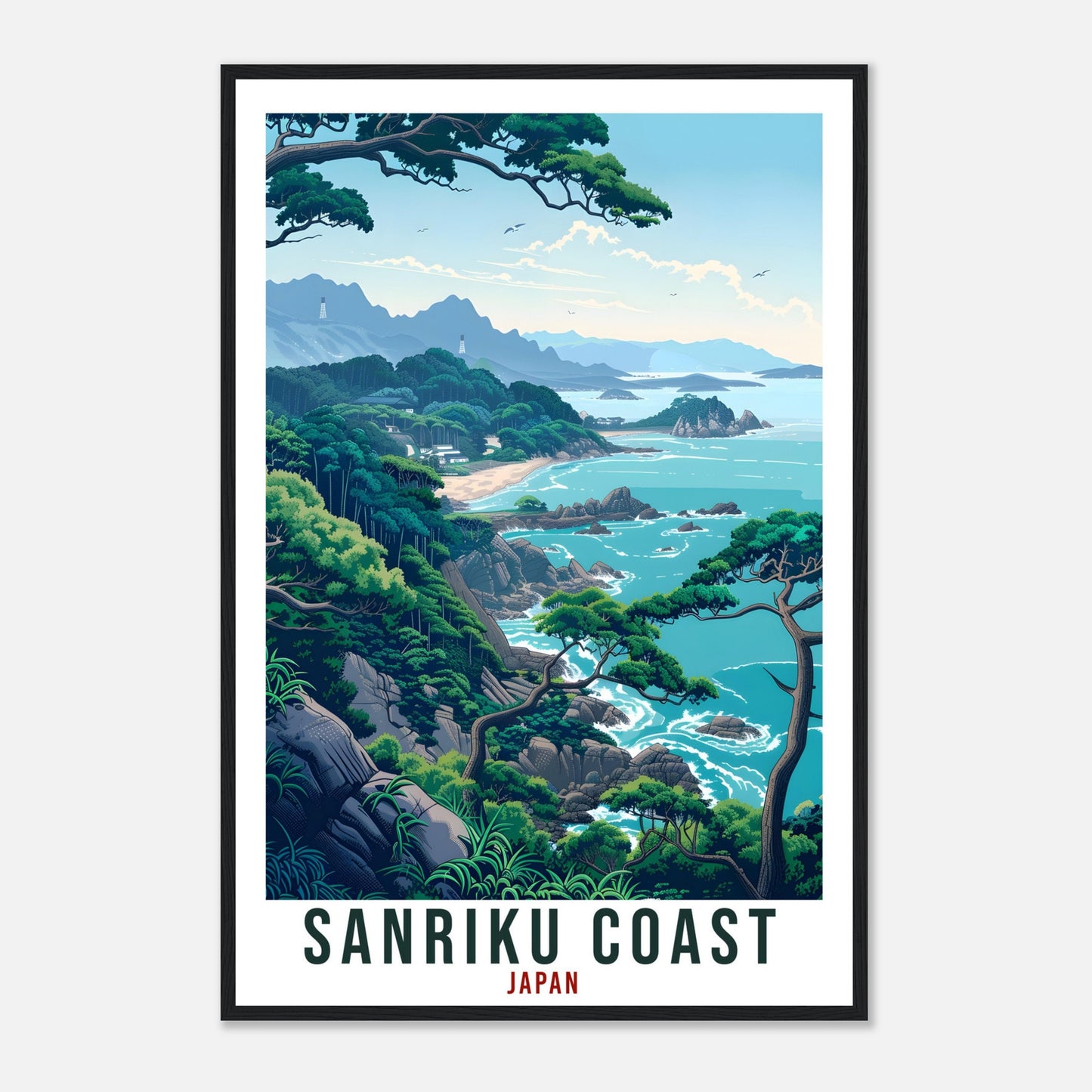 Sanriku Coast Travel Print Japan Home Decoration Wall Art Gift Wall Hanging Art Lover Japanese Artwork Japan Sanriku Coast Travel Poster