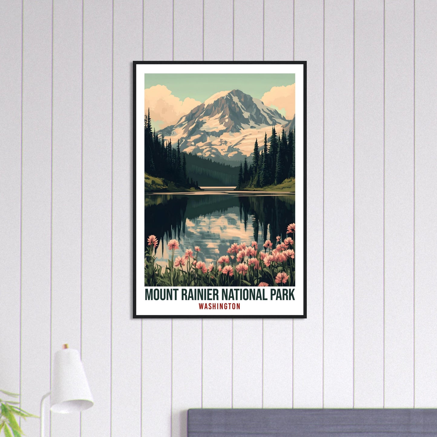 Mount Rainier National Park Washington USA Travel Print Wall Art Wall Hanging Décor Mount Rainier Gift Travel Art USA Artwork Travel Poster