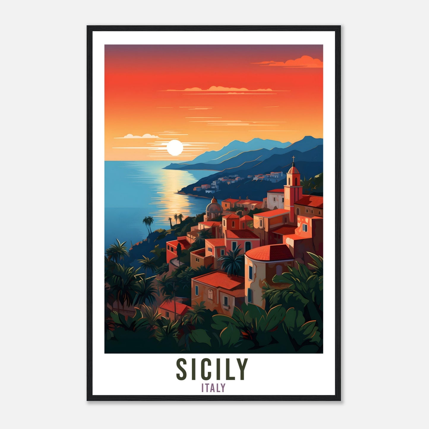 Sicily Italy Travel Print Wall Art Sicily Wall Hanging Home Décor Sicily Gift Italy Art Lovers Gift Print Sicily Italian Travel Poster