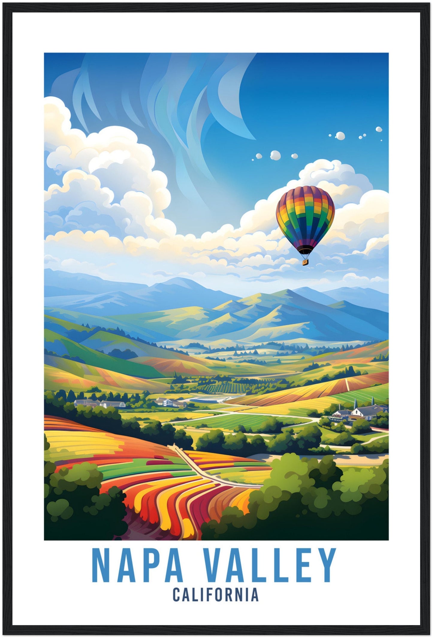 Napa Valley Vineyards Travel Print Napa Valley Wall Art Wall Hanging Napa Valley Gift Travel Poster California Art Lover Gift Napa Valley