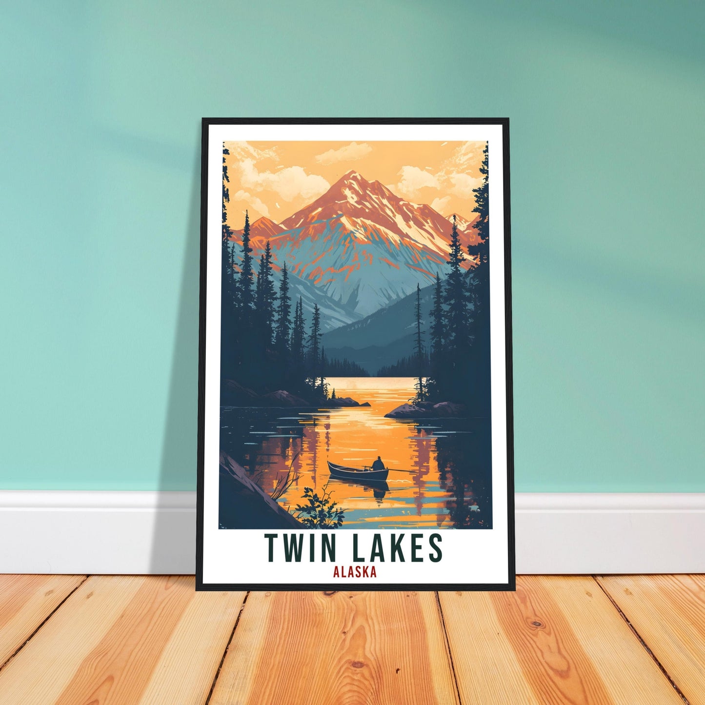 Twin Lakes Travel Print Alaska Home Decoration USA City Wall Art Gift Wall Hanging Art Lover Alaska Artwork Twin Lakes Nature Travel Poster