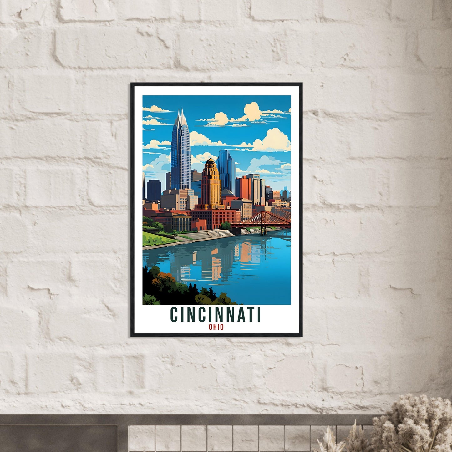 Cincinnati Travel Print Ohio Home Decoration USA City Wall Art Gift Wall Hanging Art Lover Ohio Artwork Cincinnati Travel Poster