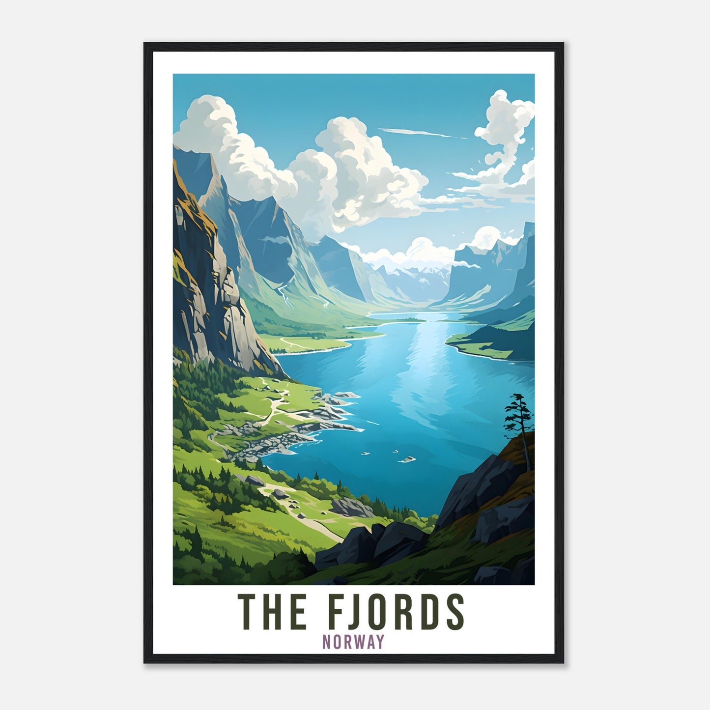 The Fjords Norway Travel Print The Fjords Wall Hanging Norway Arctic The Fjords Travel Poster Norway Mountains Wall Art Fjords Travel Poster