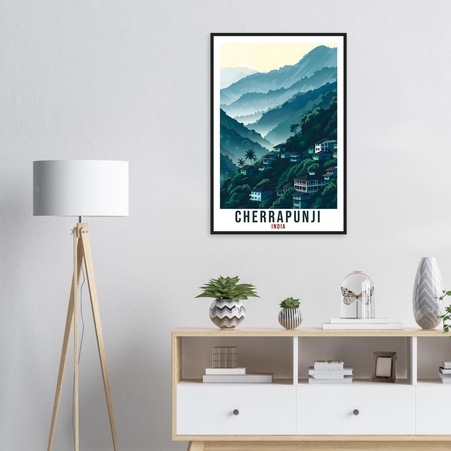 Cherrapunji Travel Print India Home Decoration Wall Art Gift Wall Hanging Art Lover Indian Artwork Cherrapunji Travel Poster Cityscape Print