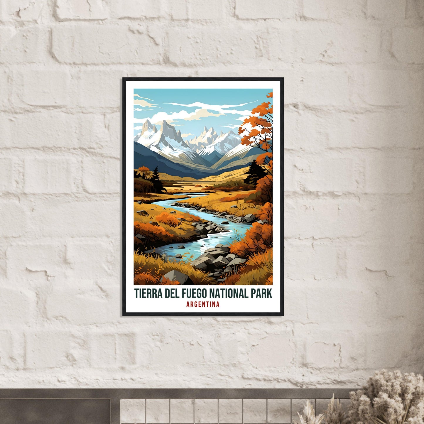 Tierra Del Fuego Travel Print Wall Art Argentina National Park Artwork Art Gifts Tierra Del Fuego Travel Poster Argentinian Art Lovers Gift