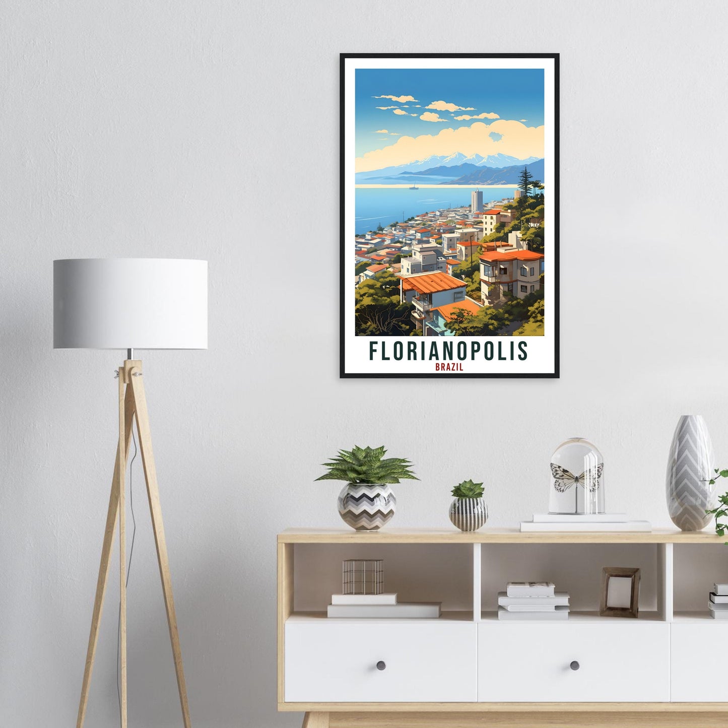Florianopolis Travel Print Wall Art Florianopolis Brazil Wall Hanging Artwork Art Gifts Florianopolis Travel Poster Brazil City Art Lovers