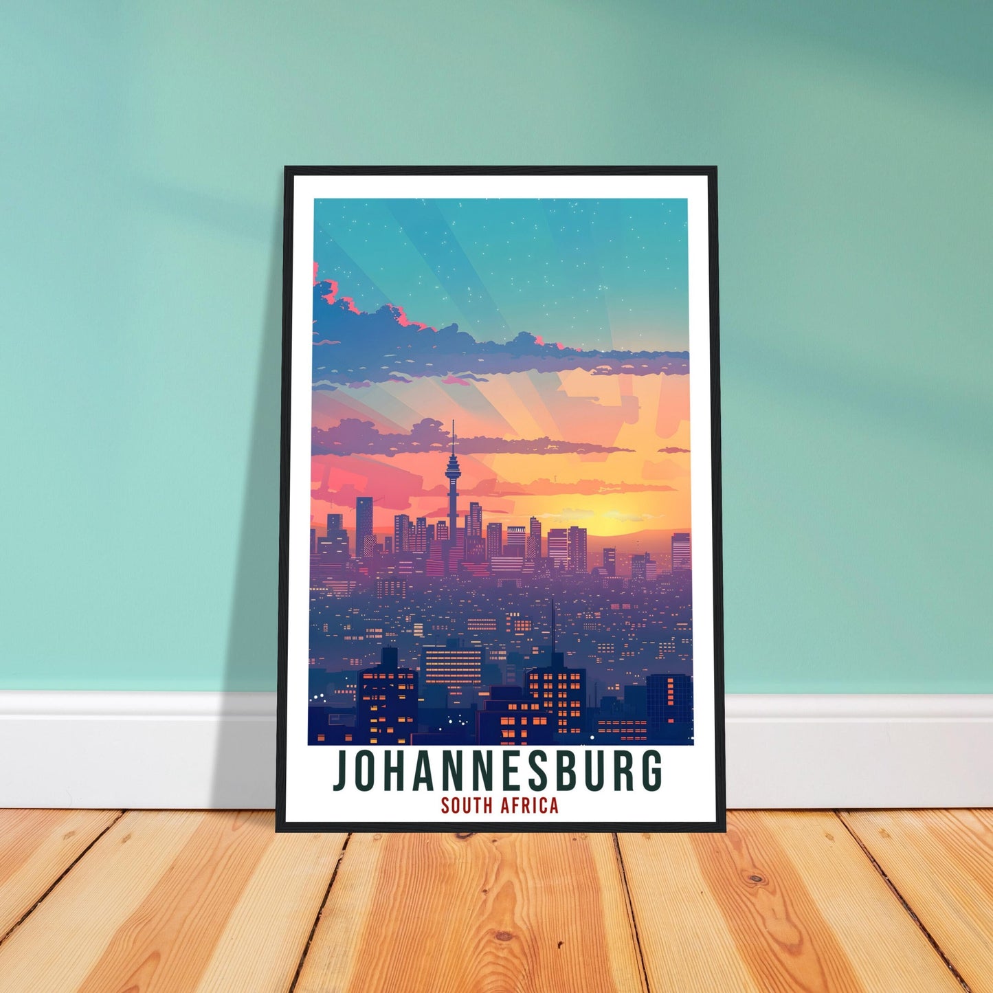 Johannesburg South Africa Travel Poster Wall Art Wall Hanging Home Décor Johannesburg Gift Art Lovers Artwork Gift Print South African Print