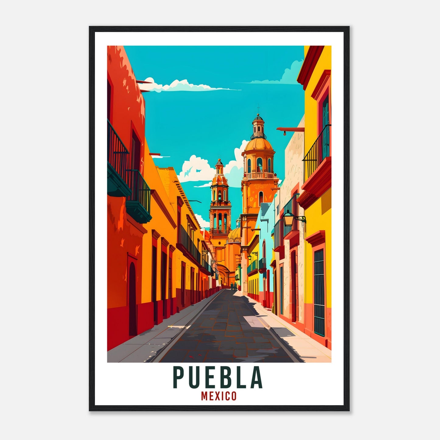 Puebla Mexico Travel Print Mexico Wall Art Wall Hanging Home Décor Puebla Gift Mexico Landmark Artwork Travel Art Mexican Travel Poster