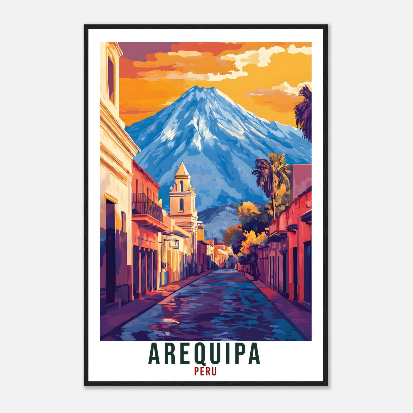 Arequipa Travel Print Peru Home Decor Arequipa Wall Art Gift Wall Hanging Art Lover Arequipa Peruvian Artwork Travel Poster Travel Art Peru