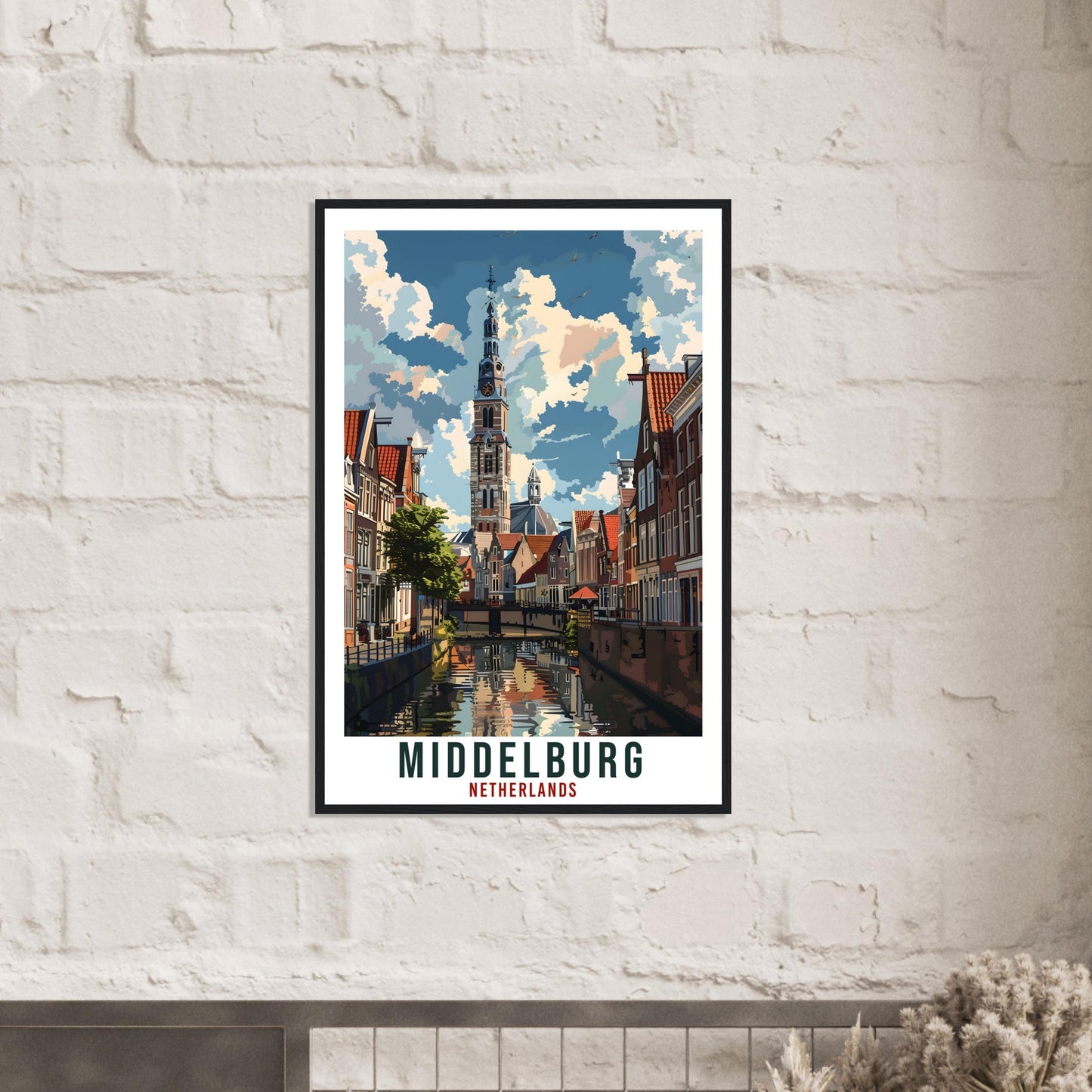 Middelburg Travel Print Holland Wall Art Wall Hanging Home Décor Middelburg Gift Art Lovers Dutch Artwork Gift The Netherlands Travel Poster