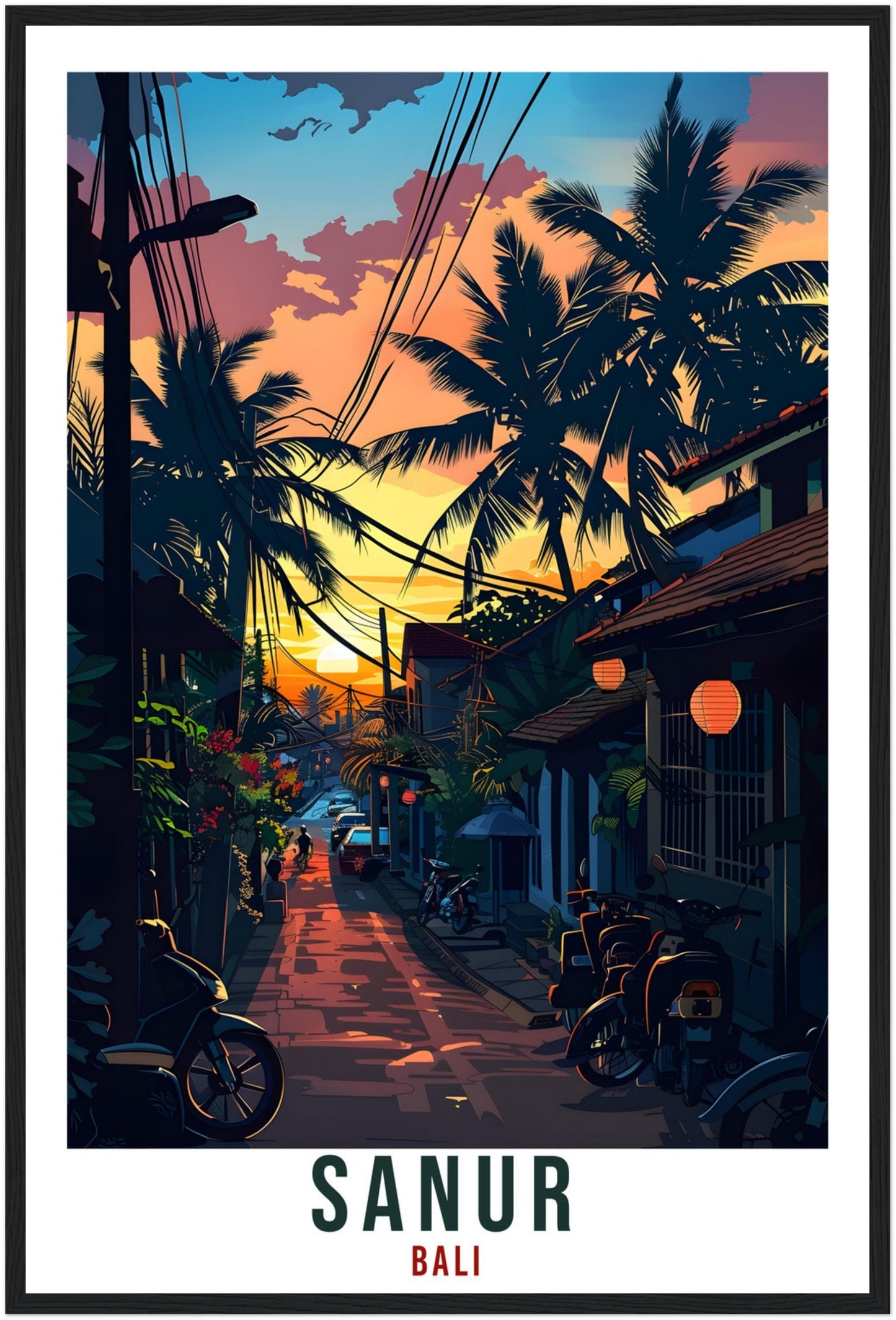 Sanur Bali Travel Print Bali Wall Art Wall Hanging Home Décor Sanur Gift Landmark Artwork Travel Art Lovers Indonesia Sanur Travel Poster