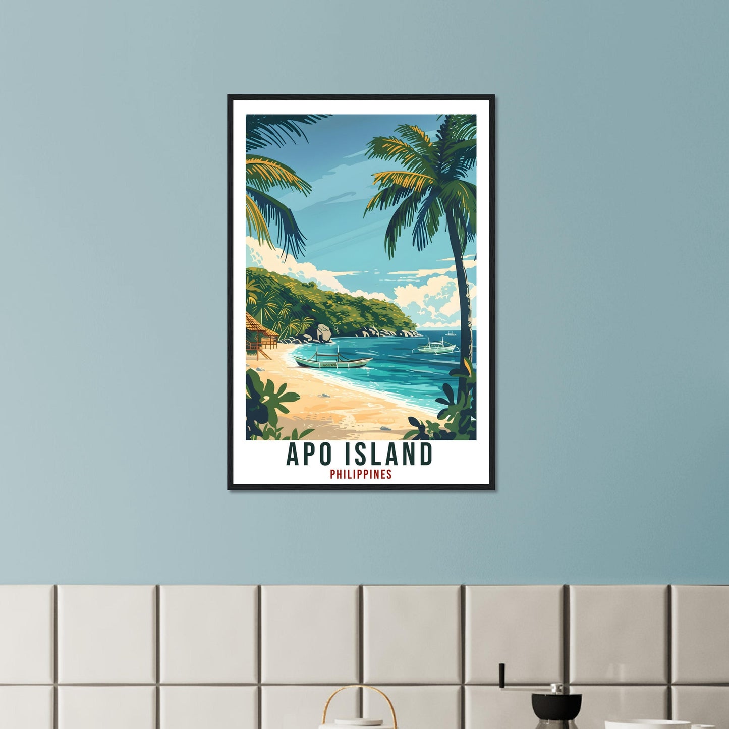 Apo Island Philippines Travel Print Wall Art Wall Hanging Home Décor Apo Island Gift Wall Artwork Travel Art Philippines Beach Travel Poster