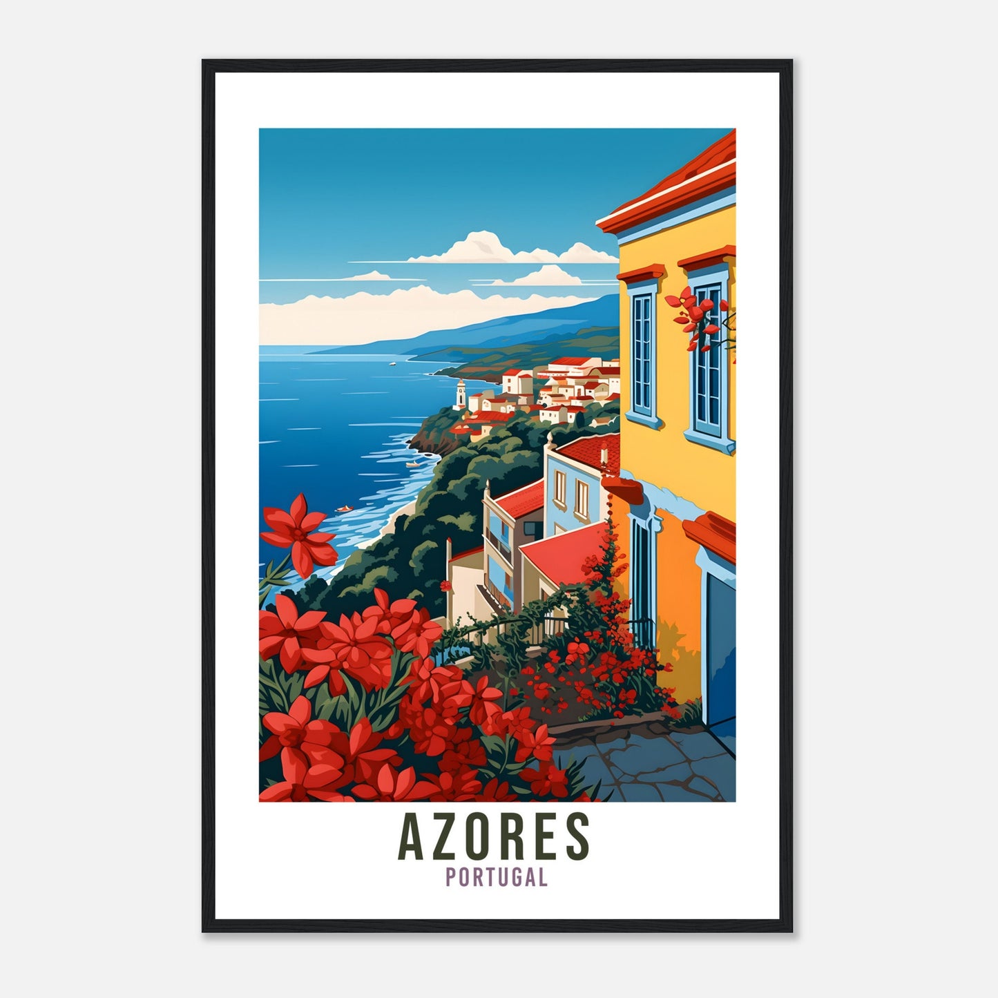 Azores Travel Print Wall Art Azores Wall Hanging Portugal Gift Azores Wall Art Print Art Print Azores Travel Gift Azores Travel Poster
