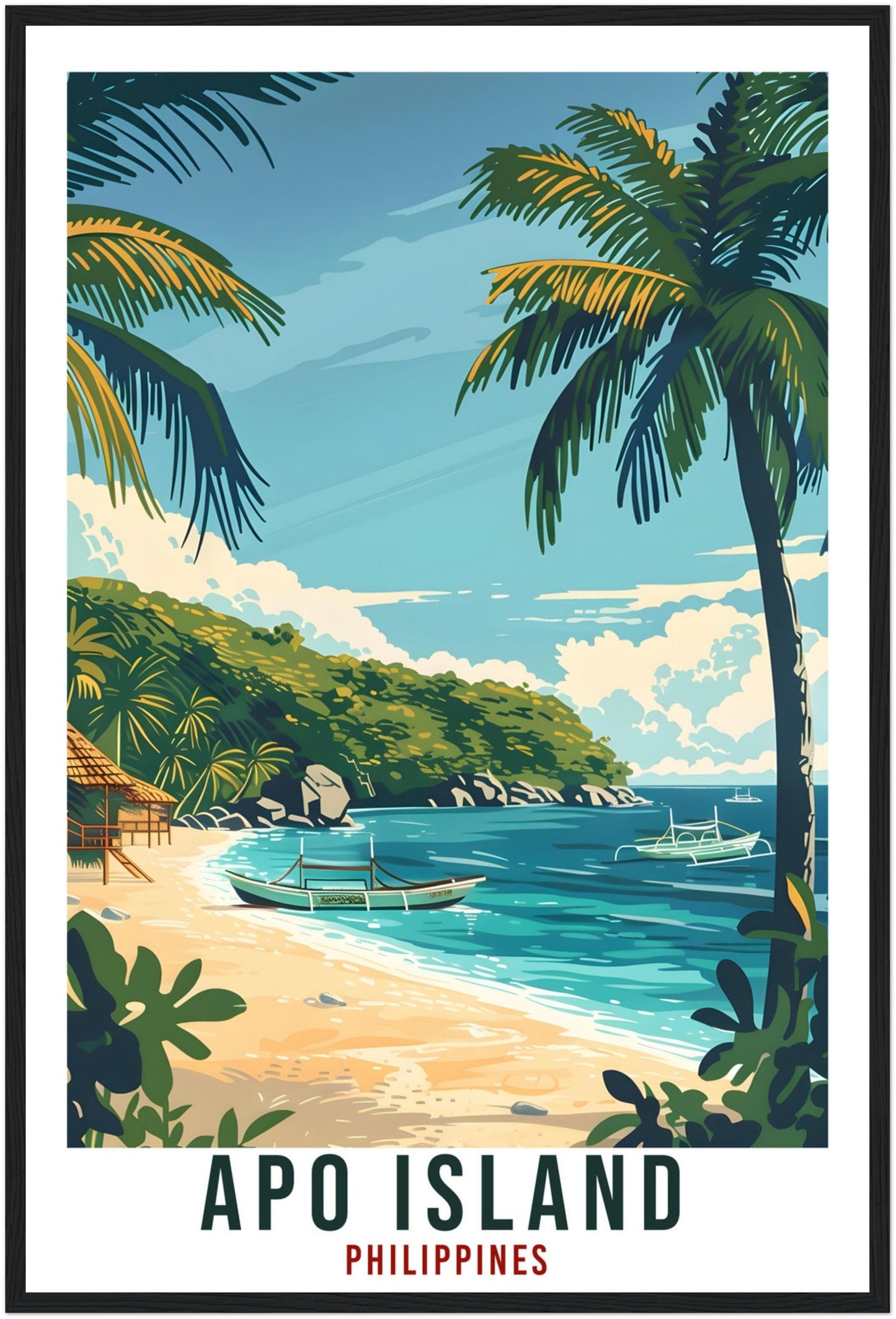 Apo Island Philippines Travel Print Wall Art Wall Hanging Home Décor Apo Island Gift Wall Artwork Travel Art Philippines Beach Travel Poster