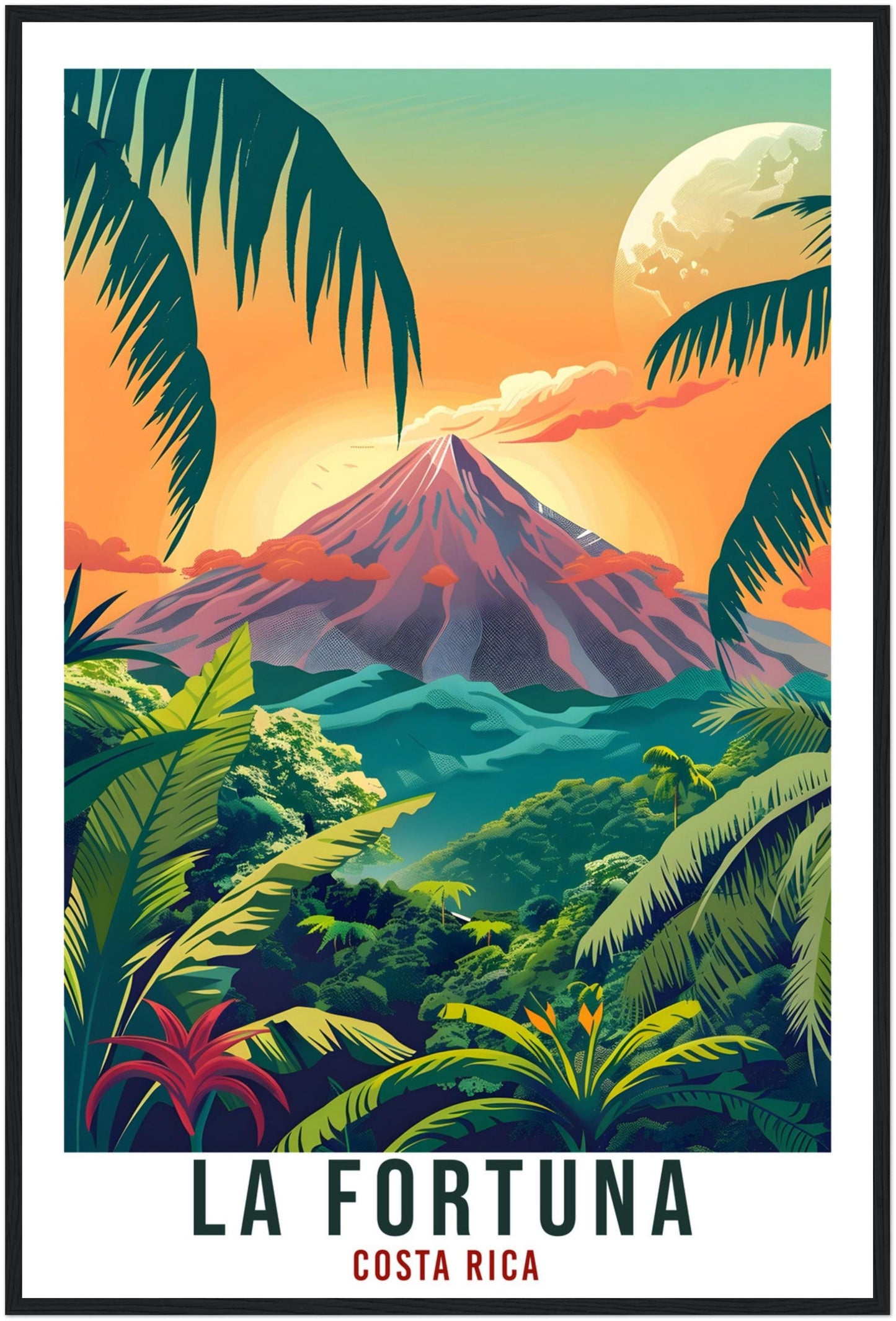 La Fortuna Costa Rica Travel Print Wall Art Wall Hanging Home Décor La Fortuna Gift Wall Artwork Travel Art Costa Rica City Travel Poster