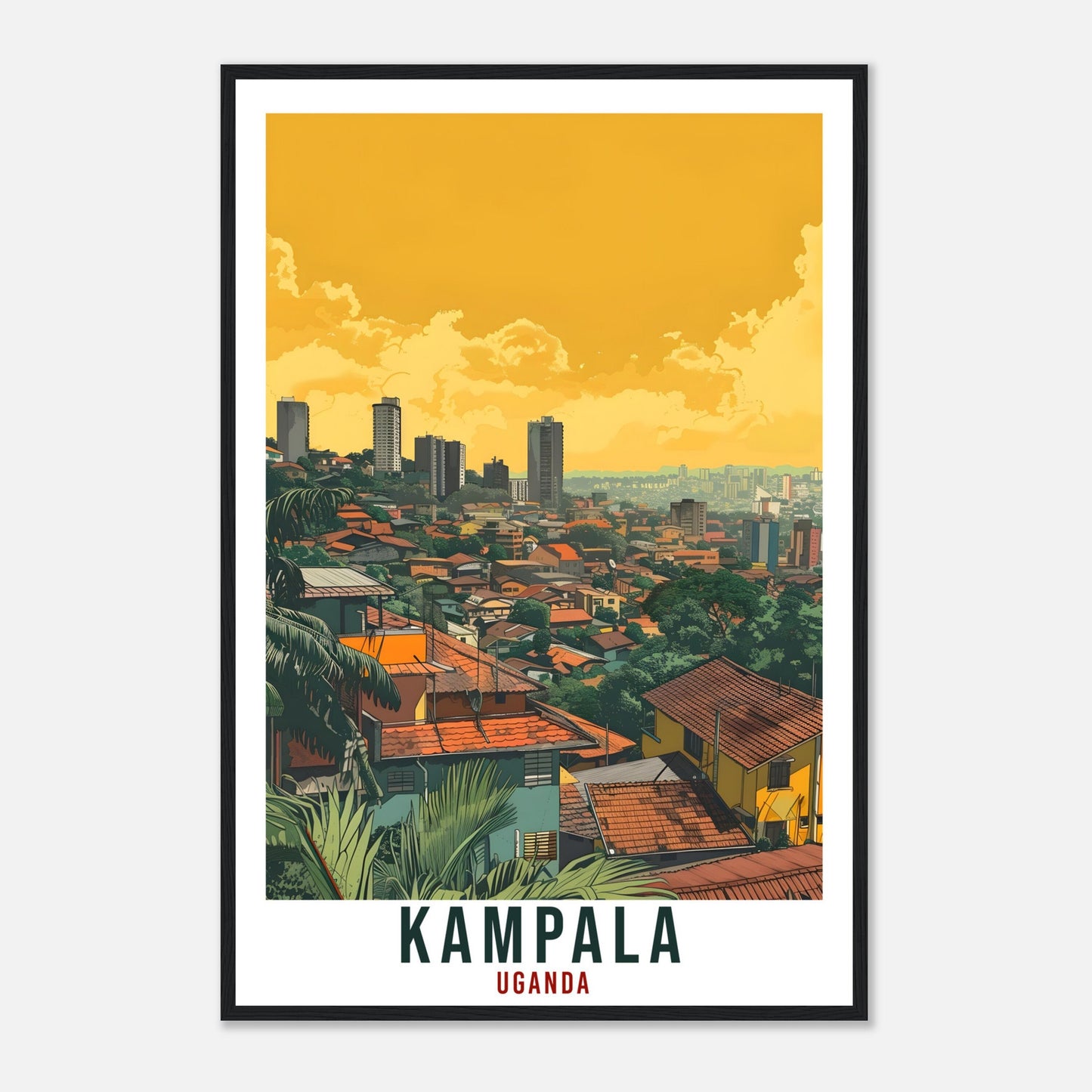 Kampala Uganda Travel Print Wall Art Wall Hanging Home Décor Kampala Gift Art Lovers Uganda Artwork Gift Print African Landmark Poster
