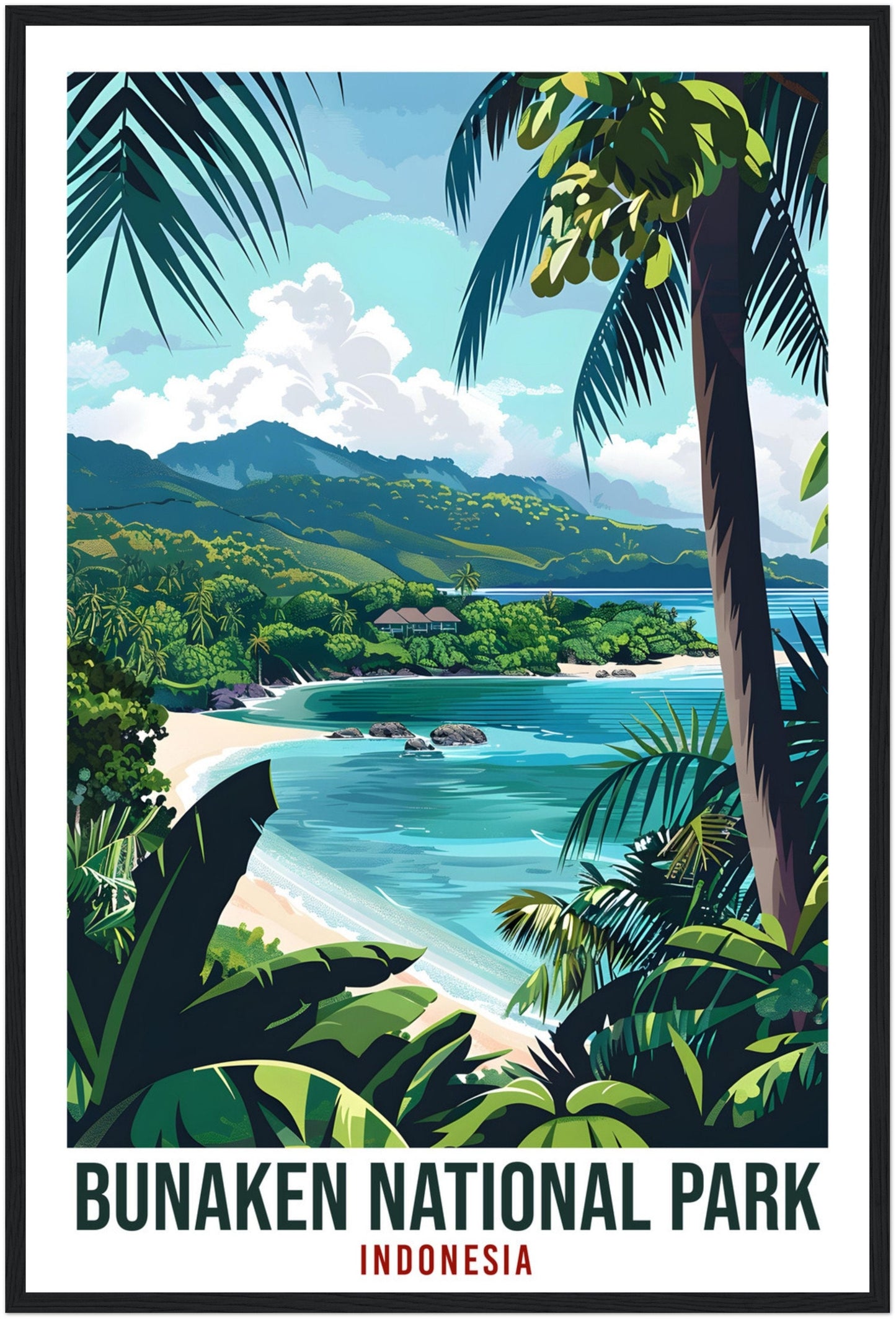 Bunaken National Park Travel Print Wall Art Wall Hanging Home Décor Bunaken Park Landmark Artwork Travel Art Lover Indonesia Travel Poster