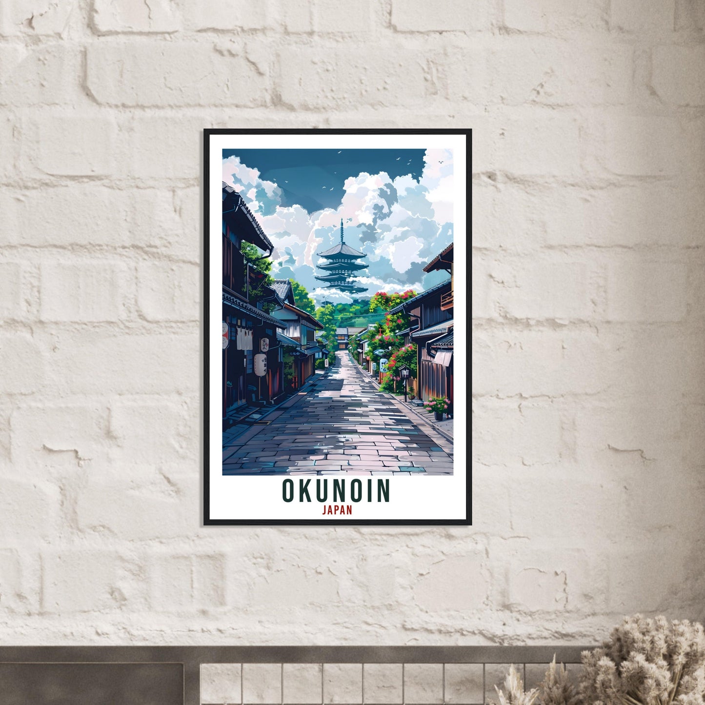 Okunoin Travel Print Japan Home Decoration Wall Art Gift Wall Hanging Art Lover Japanese Artwork Japan Okunoin Travel Poster Cityscape Print