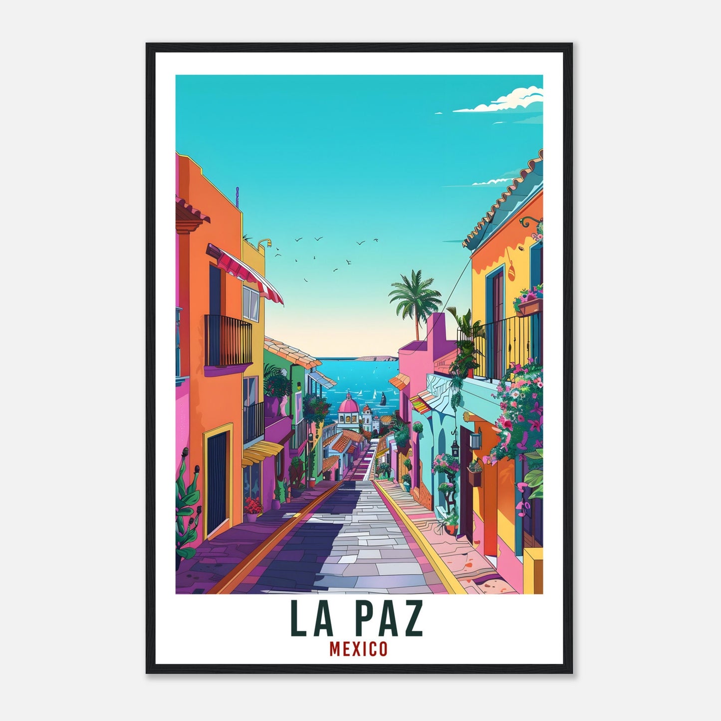 La Paz Mexico Travel Print Mexico Wall Art Wall Hanging Home Décor La Paz Gift Mexico Landmark Artwork Gift South America Travel Poster
