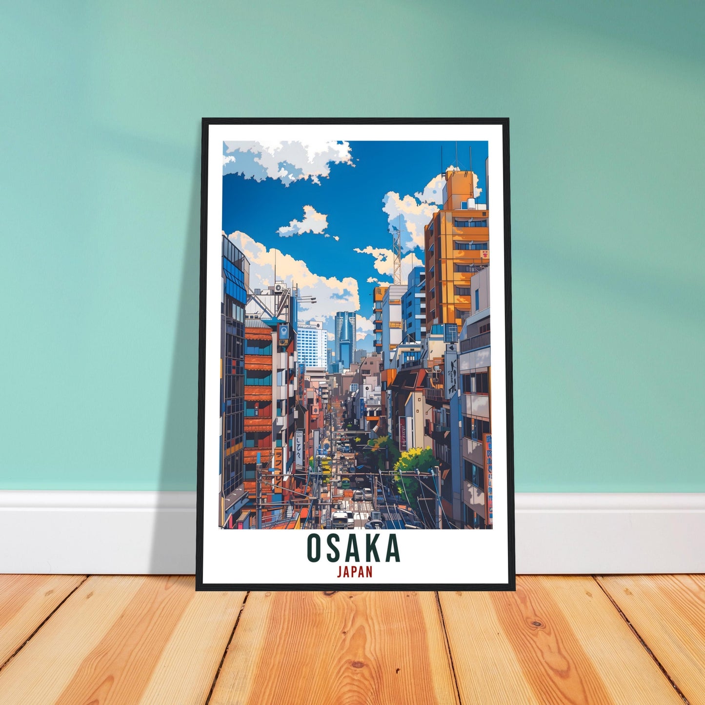 Osaka Travel Print Japan Home Decoration Wall Art Gift Wall Hanging Art Lover Japanese Artwork Japan Osaka Travel Poster Cityscape Print