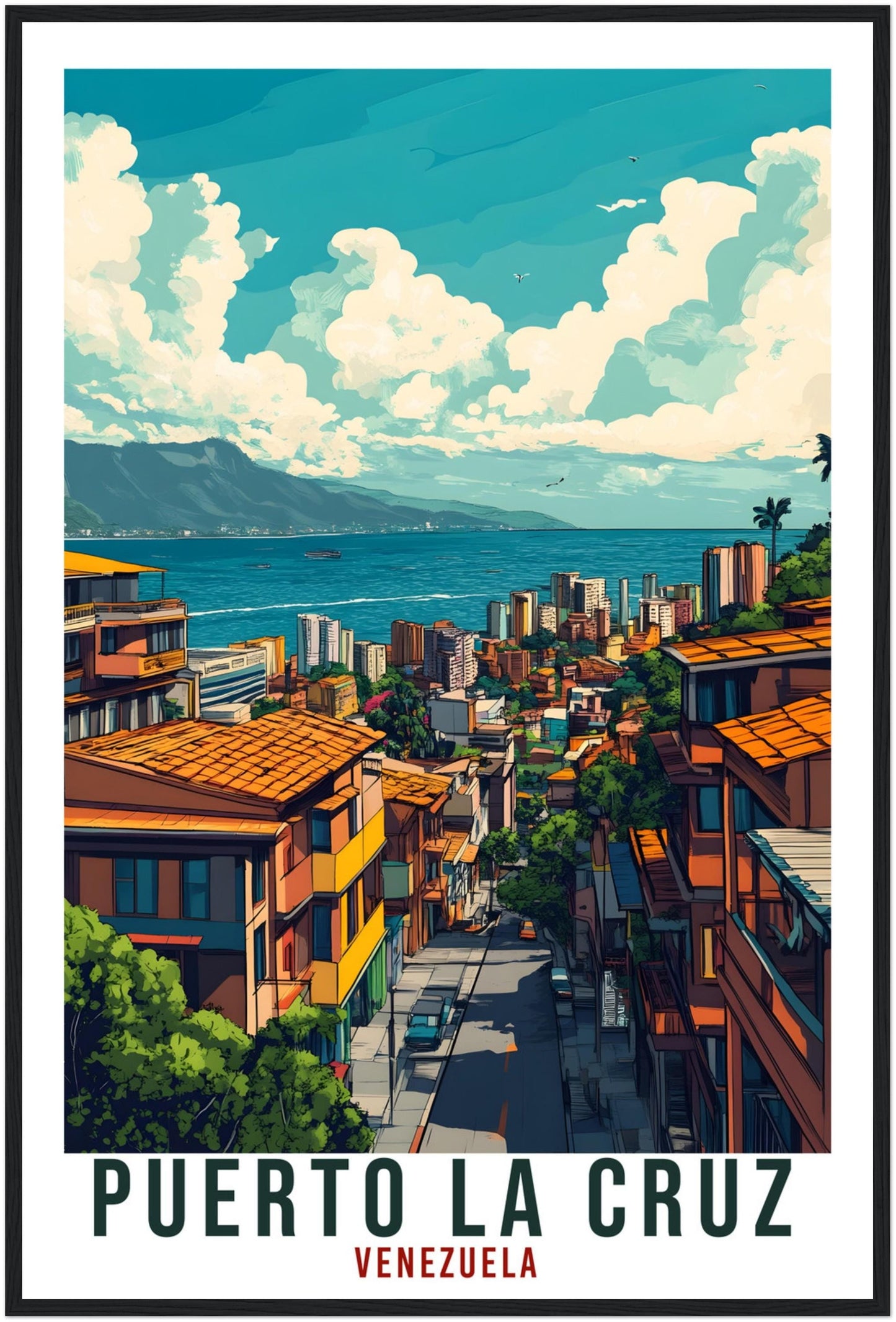 Puerto La Cruz Travel Print Venezuela Decor Wall Art Gift Wall Hanging Art Lover Puerto La Cruz Venezuelan Artwork Travel Poster Travel Art