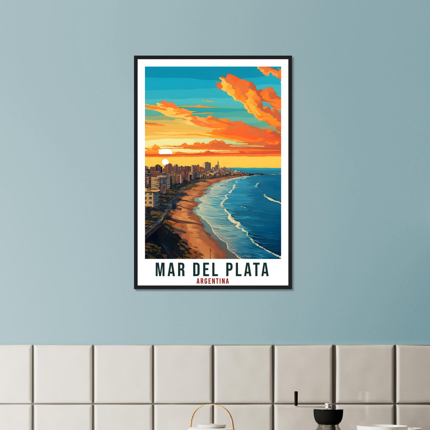 Mar Del Plata Travel Print Wall Art Mar Del Plata Argentina Landscape Artwork Art Gifts Mar Del Plata Travel Poster Argentinian Art Lovers
