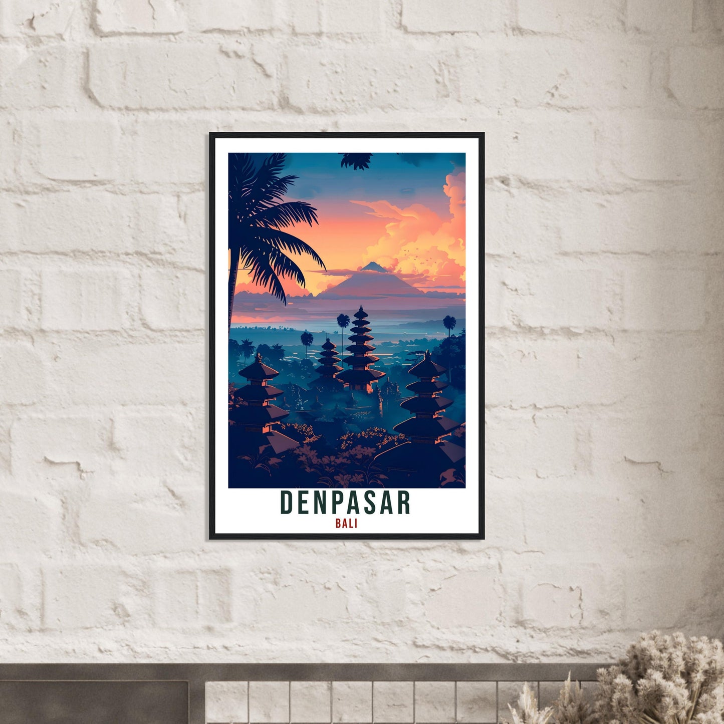 Denpasar Bali Travel Print Bali Wall Art Wall Hanging Home Décor Denpasar Gift Landmark Artwork Travel Art Lovers Indonesia Travel Poster