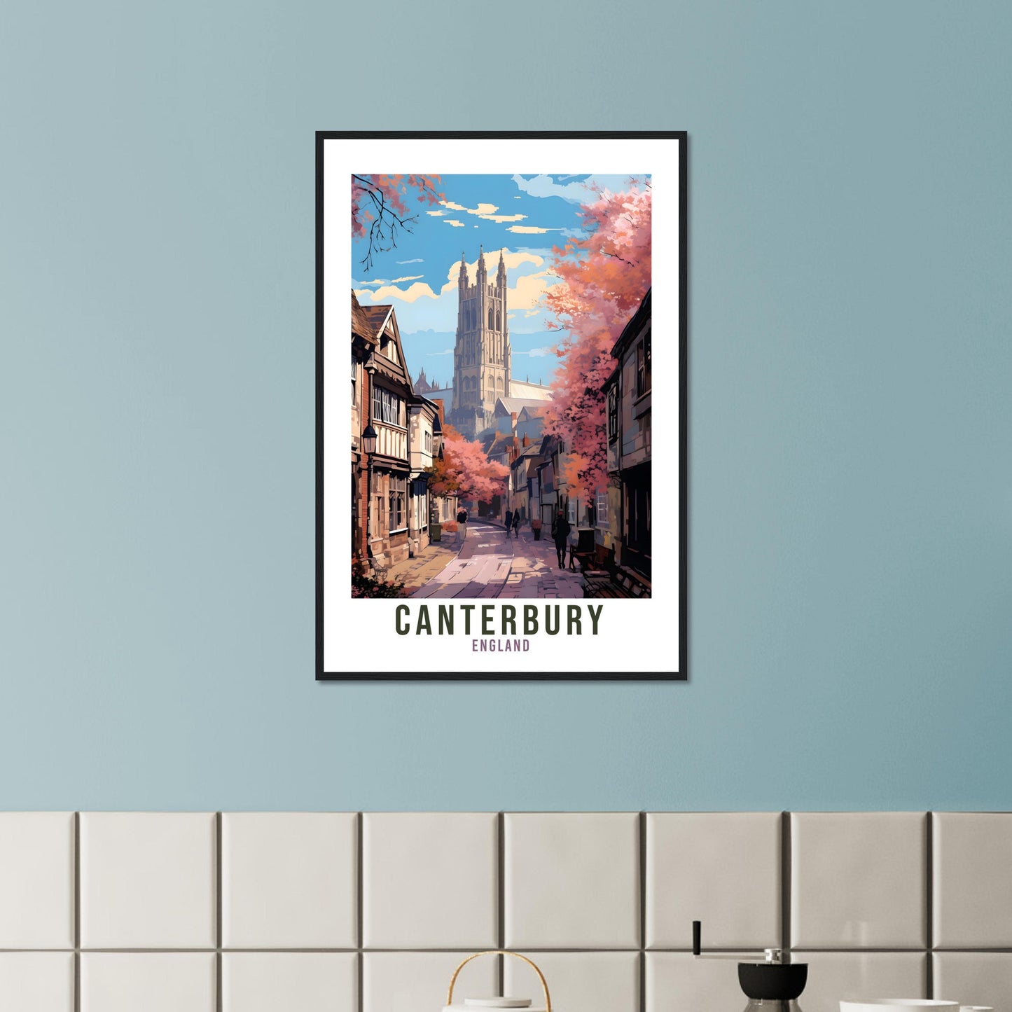 Canterbury Travel Print Home Decor Canterbury England Wall Hanging Canterbury Artwork Gift Canterbury Travel Poster Artwork UK Wall Art