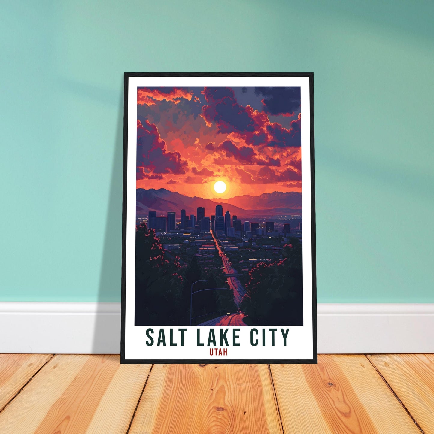 Salt Lake City Travel Print Utah Home Decoration USA City Wall Art Gift Wall Hanging Art Lover Utah Artwork Salt Lake City Travel Poster
