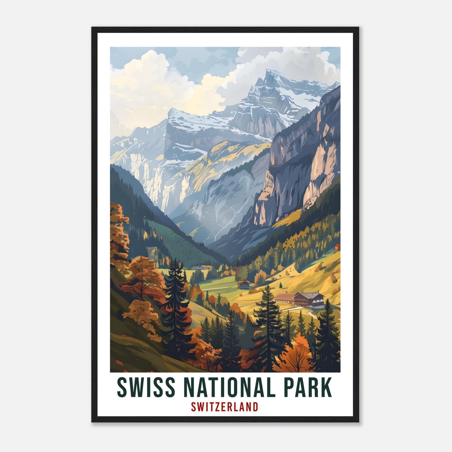Swiss National Park Travel Print Wall Art Wall Hanging Home Living Décor Gift Art Lovers Gift Switzerland Artwork Gift Swiss Travel Poster