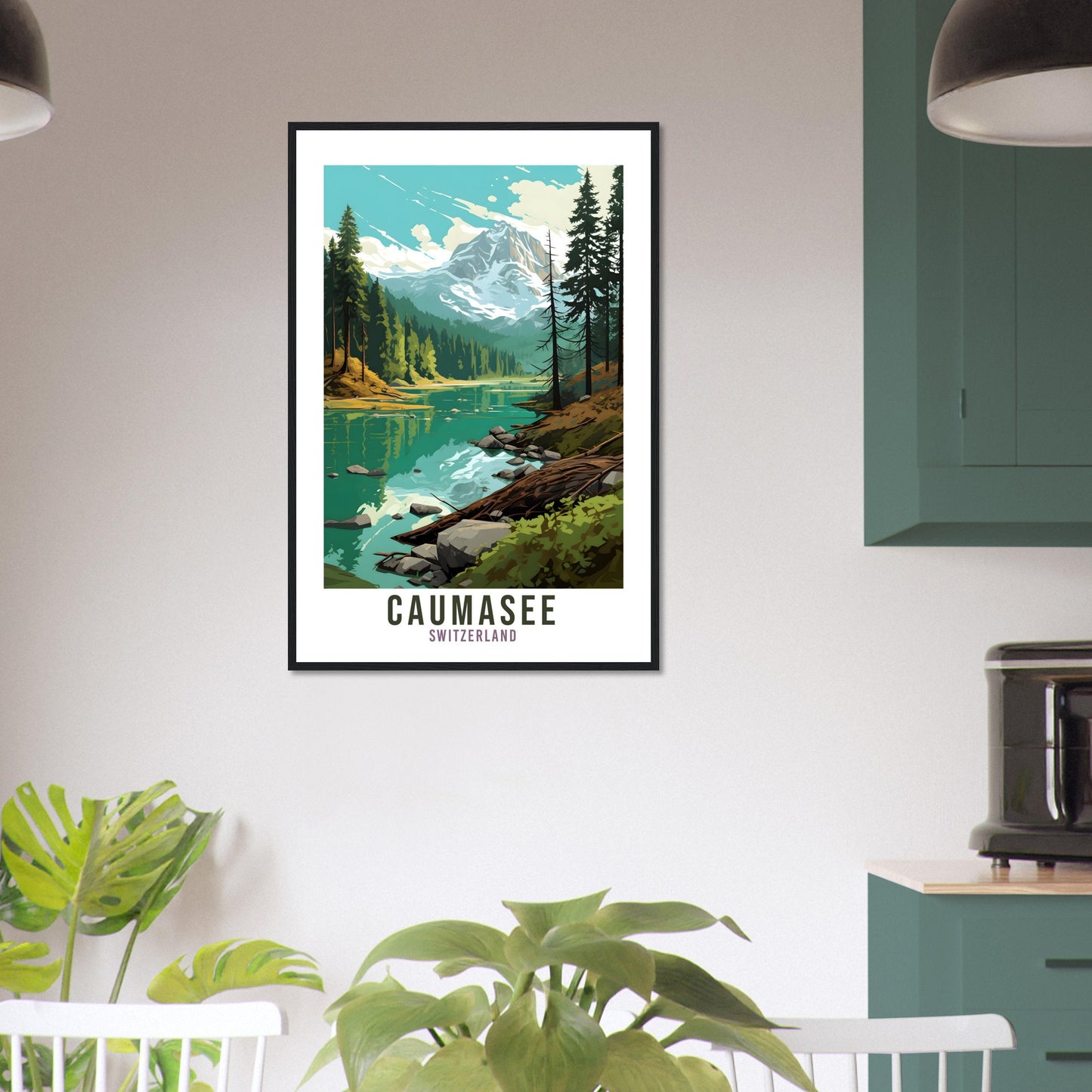 Caumasee Travel Print Wall Art Switzerland Caumasee Art Print Travel Poster Landscape Artwork Caumasee Travel Poster Switzerland Travel Art
