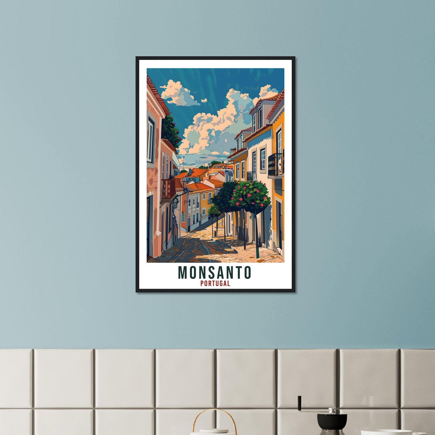 Monsanto Travel Print Portugal Wall Art Wall Hanging Home Décor Monsanto Gift Portugal Landmark Artwork Gift Portugal Holiday Travel Poster