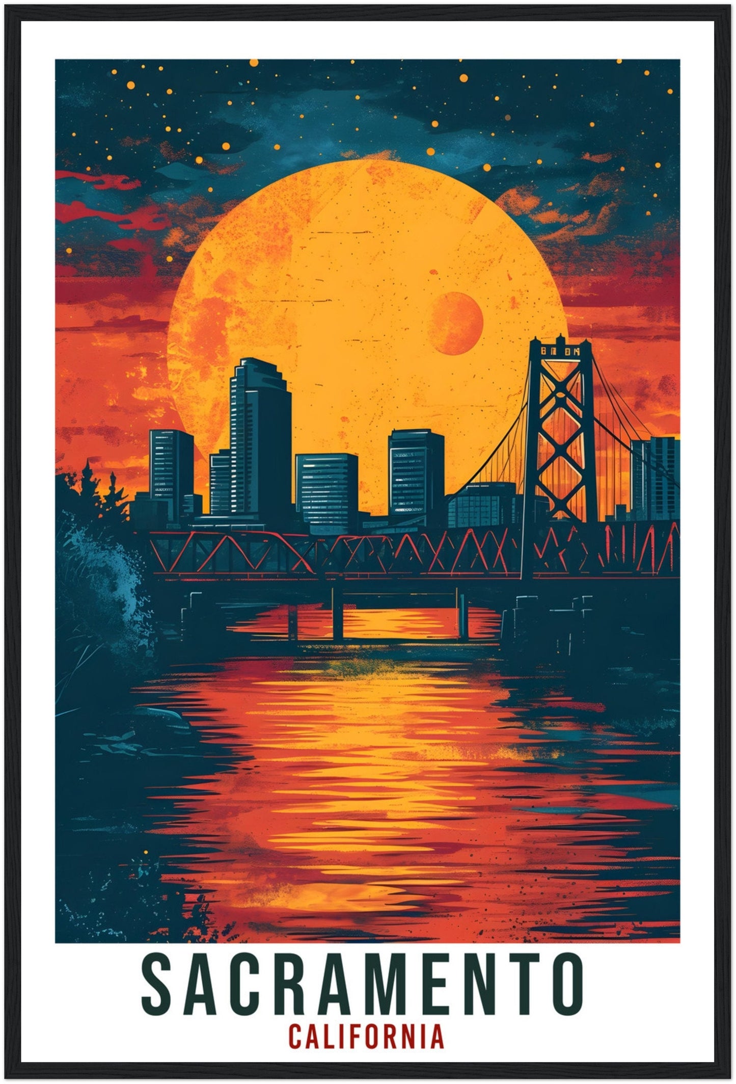 Sacramento Travel Print California Home Decoration USA City Wall Art Gift Wall Hanging Art Lover California Artwork Sacramento Travel Poster
