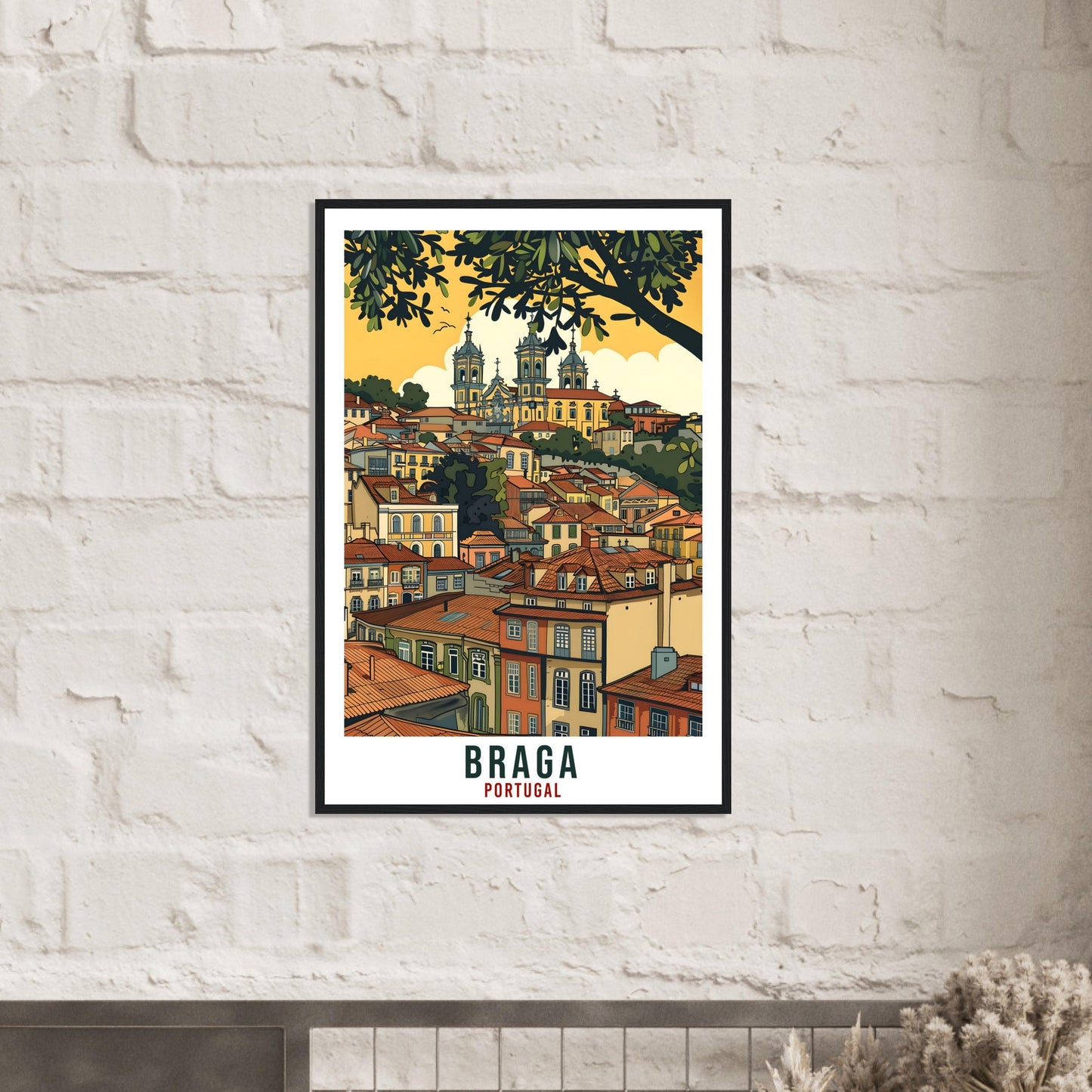 Braga Travel Print Portugal Wall Art Wall Hanging Home Décor Braga Gift Portugal Landmark Artwork Gift Braga Portugal Holiday Travel Poster