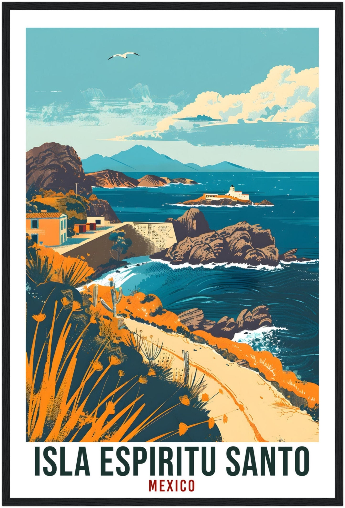Isla Espiritu Santo Mexico Travel Print Mexico Wall Art Home Décor Espiritu Santo Gift Mexico Home Artwork Gift South America Travel Poster