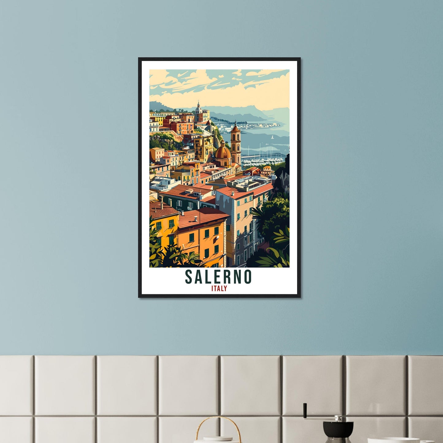 Salerno Travel Print Italy Wall Art Wall Hanging Home Living Décor Salerno Gift Art Lovers Gift Italy Artwork Gift Italian Travel Poster
