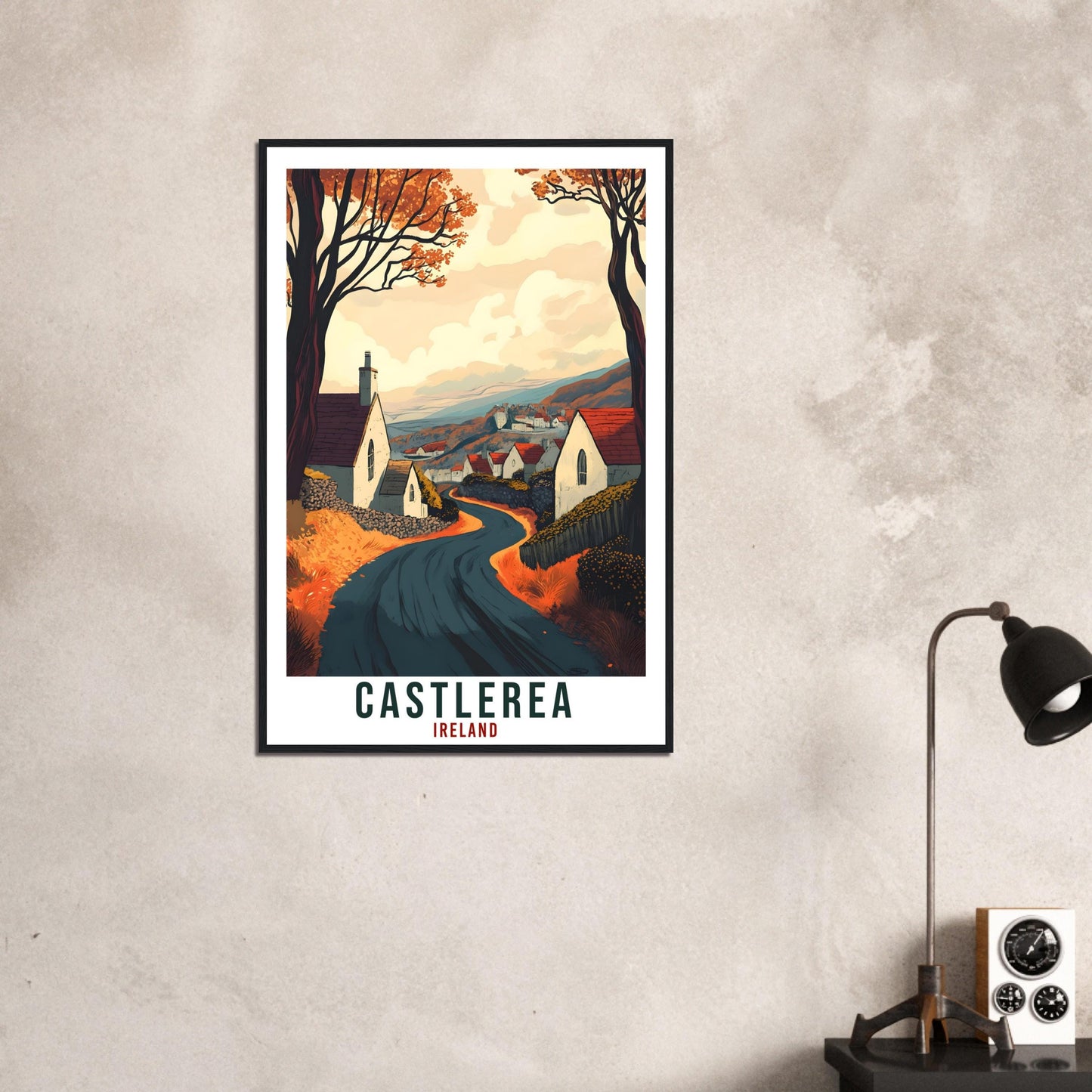 Castlerea Travel Print Ireland Home Decor Castlerea Wall Art Gift Wall Hanging Gift Castlerea Irish Artwork Travel Poster Ireland Travel Art
