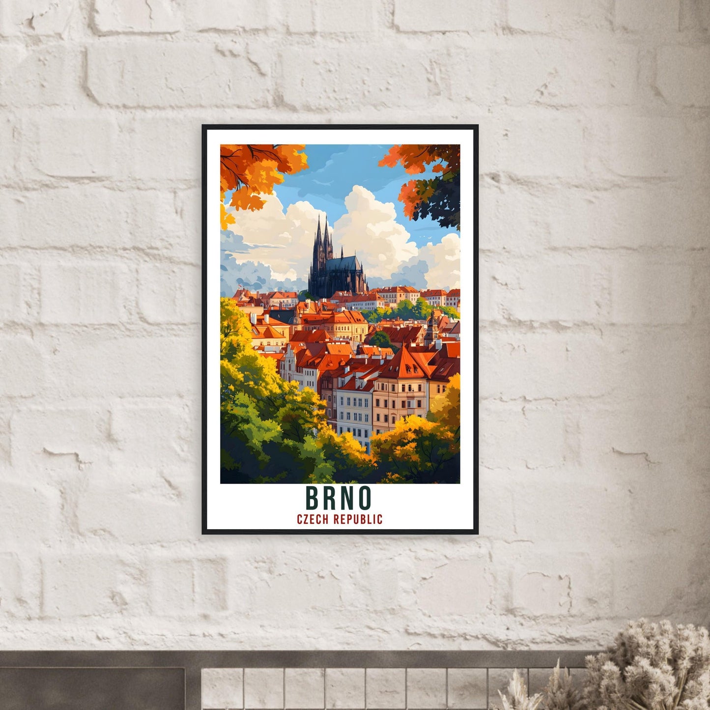Brno Travel Print Czech Republic Home Decor Brno Wall Art Gift Wall Hanging Art Lover Brno Czechia Artwork Travel Poster Travel Artwork