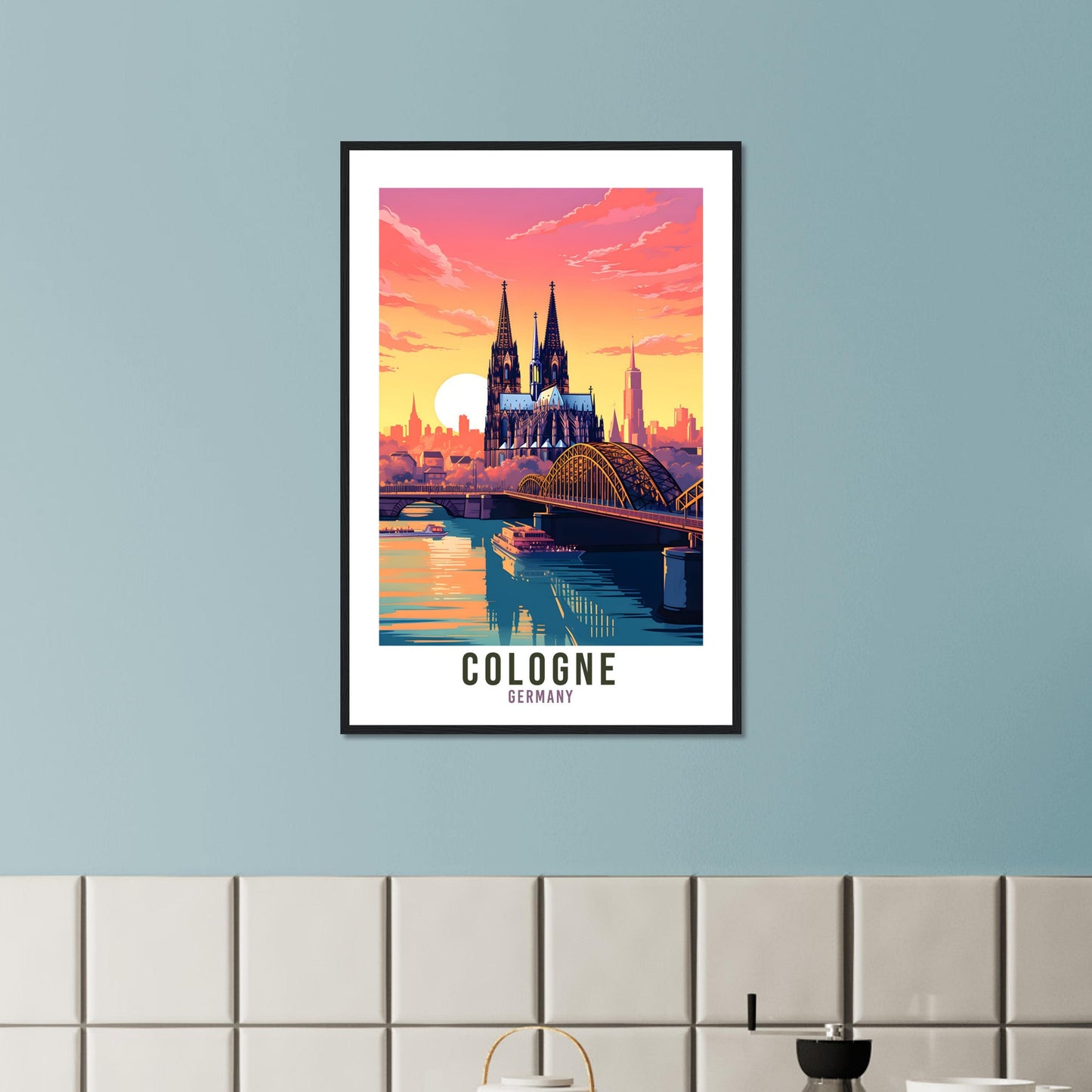 Cologne Travel Print Germany Cologne Travel Poster Cologne Home Decor Cityscape Art Gift Cologne Germany Wall Art Sunset Gift For Art Lovers