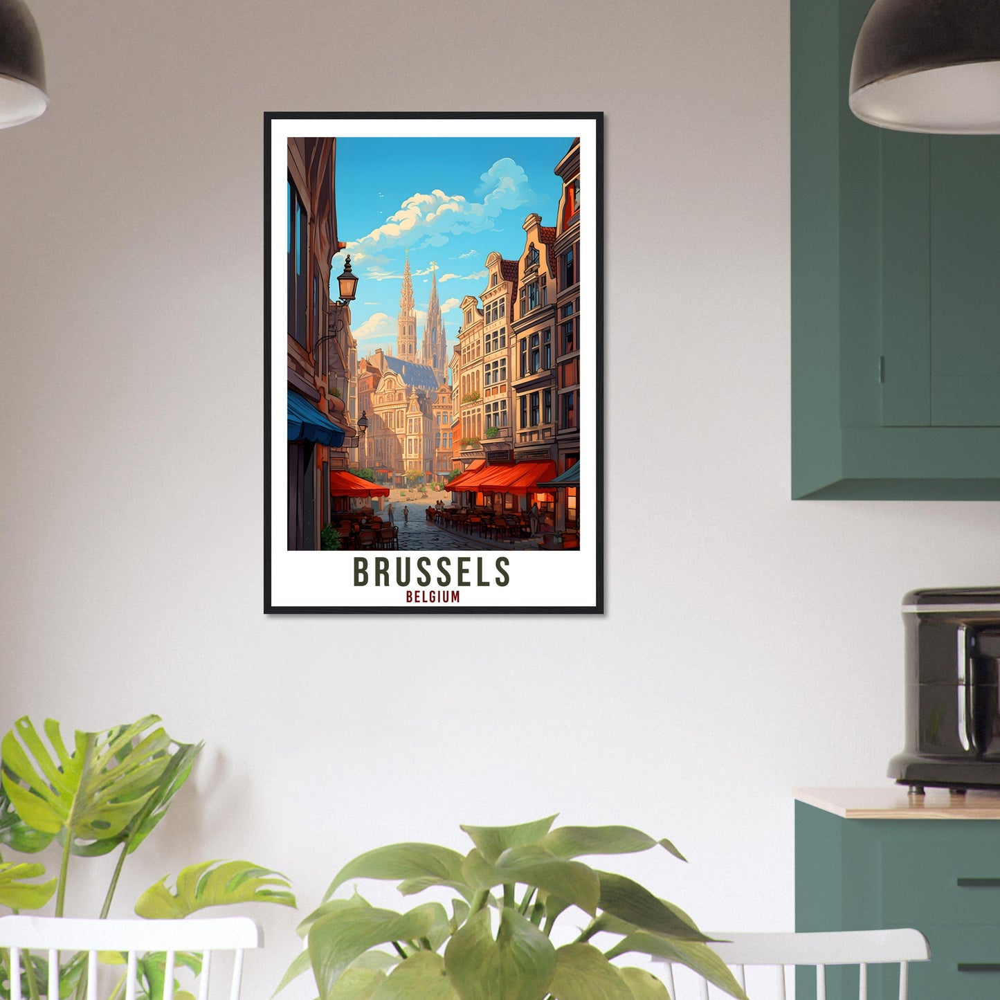 Brussels Travel Poster Wall Art Brussels Belgium Artwork Wall Hanging Brussels Wall Art Gifts Brussels Travel Print Belgian Art Lovers