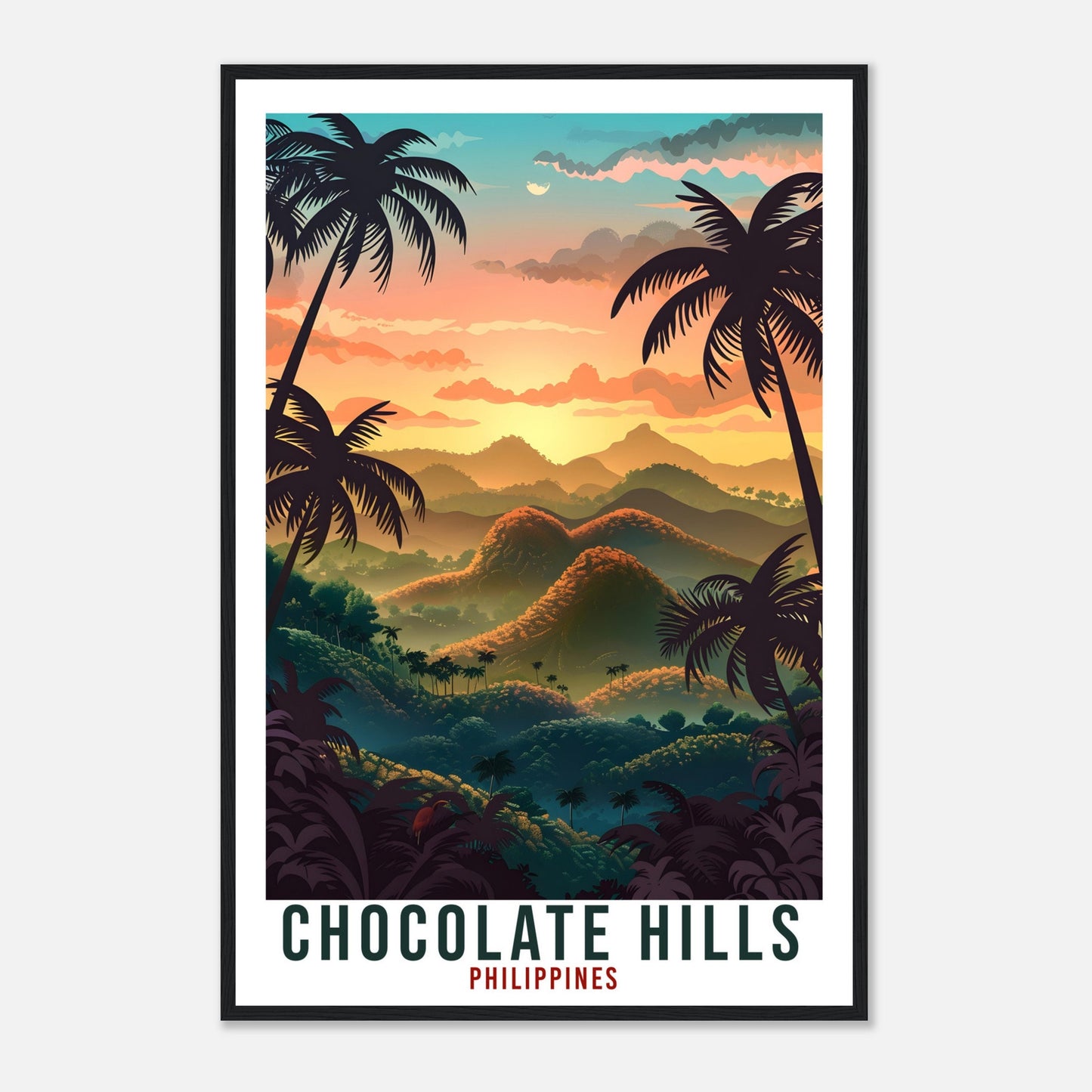 Chocolate Hills Philippines Travel Print Wall Art Wall Hanging Home Décor Chocolate Hills Artwork Travel Art Philippines Travel Poster