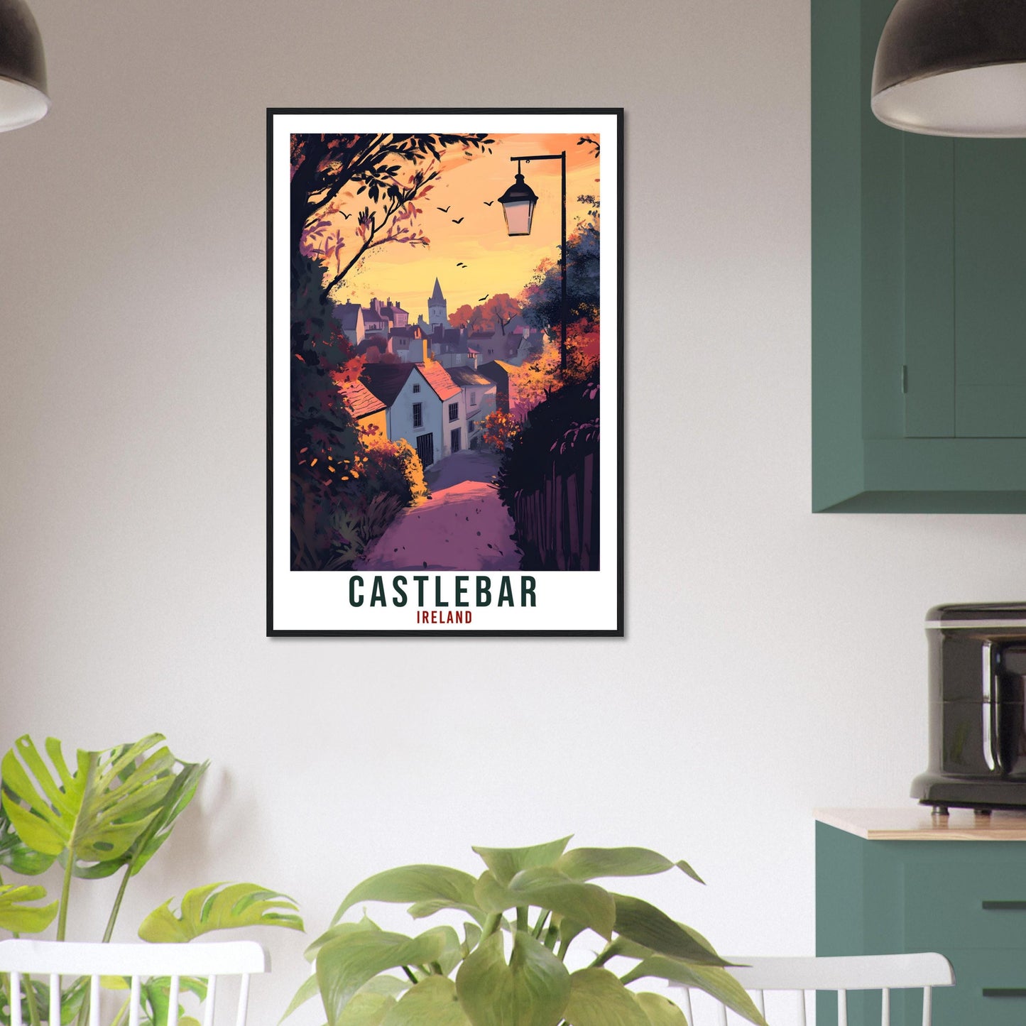 Castlebar Travel Print Ireland Home Decor Castlebar Wall Art Wall Hanging Art Lover Irish Artwork Travel Poster Castlebar Ireland Travel Art